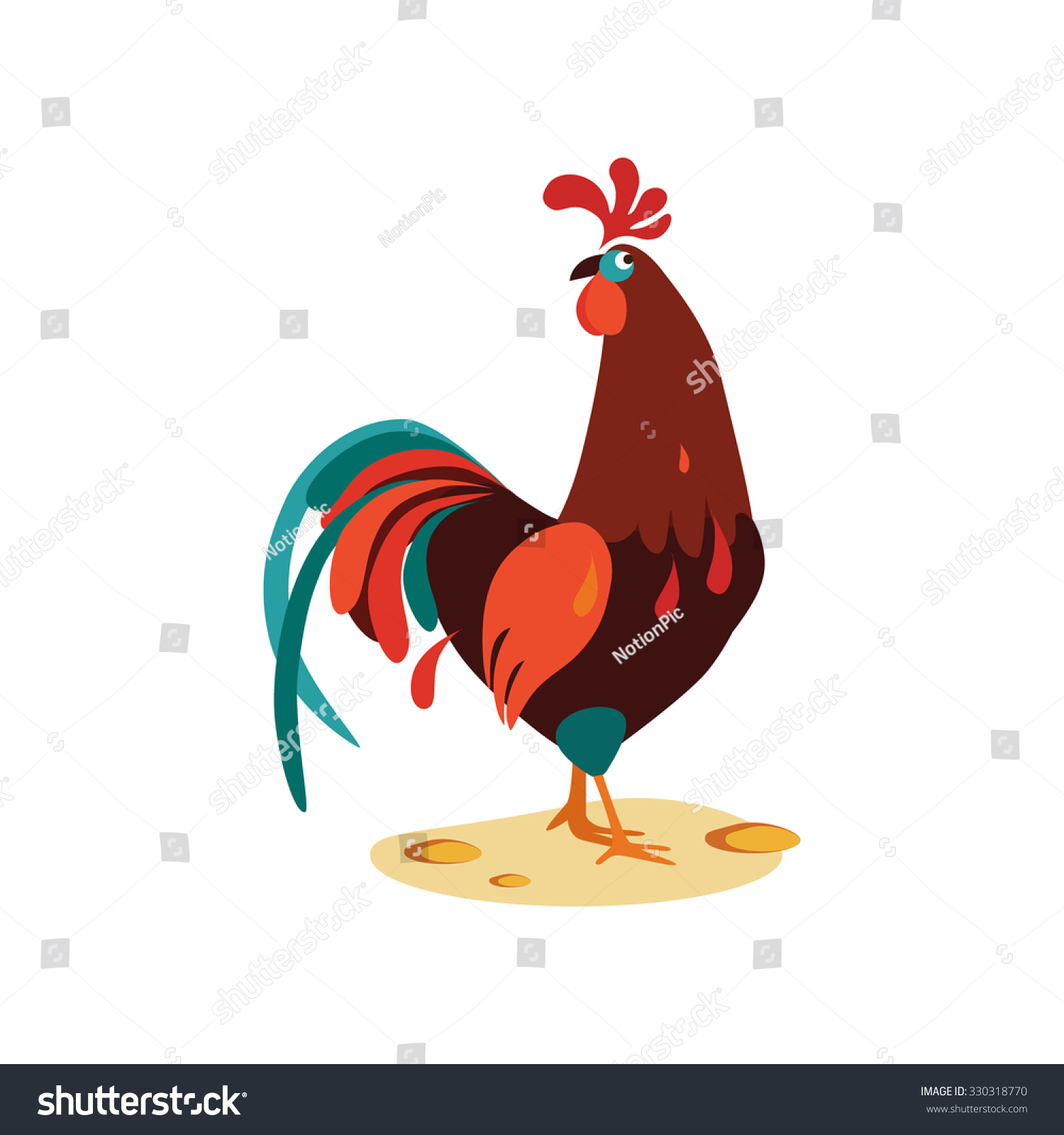 SVG of Vector cartoon illustration of a cock in flat style svg