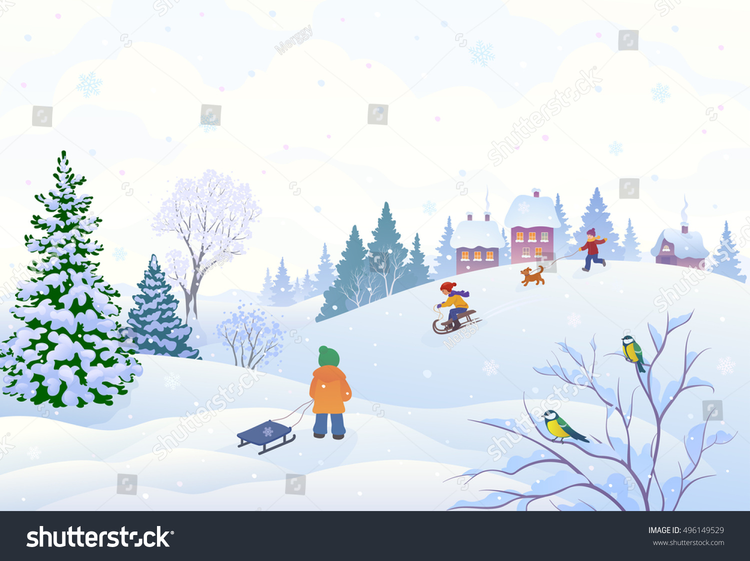 snowy village clipart - photo #39