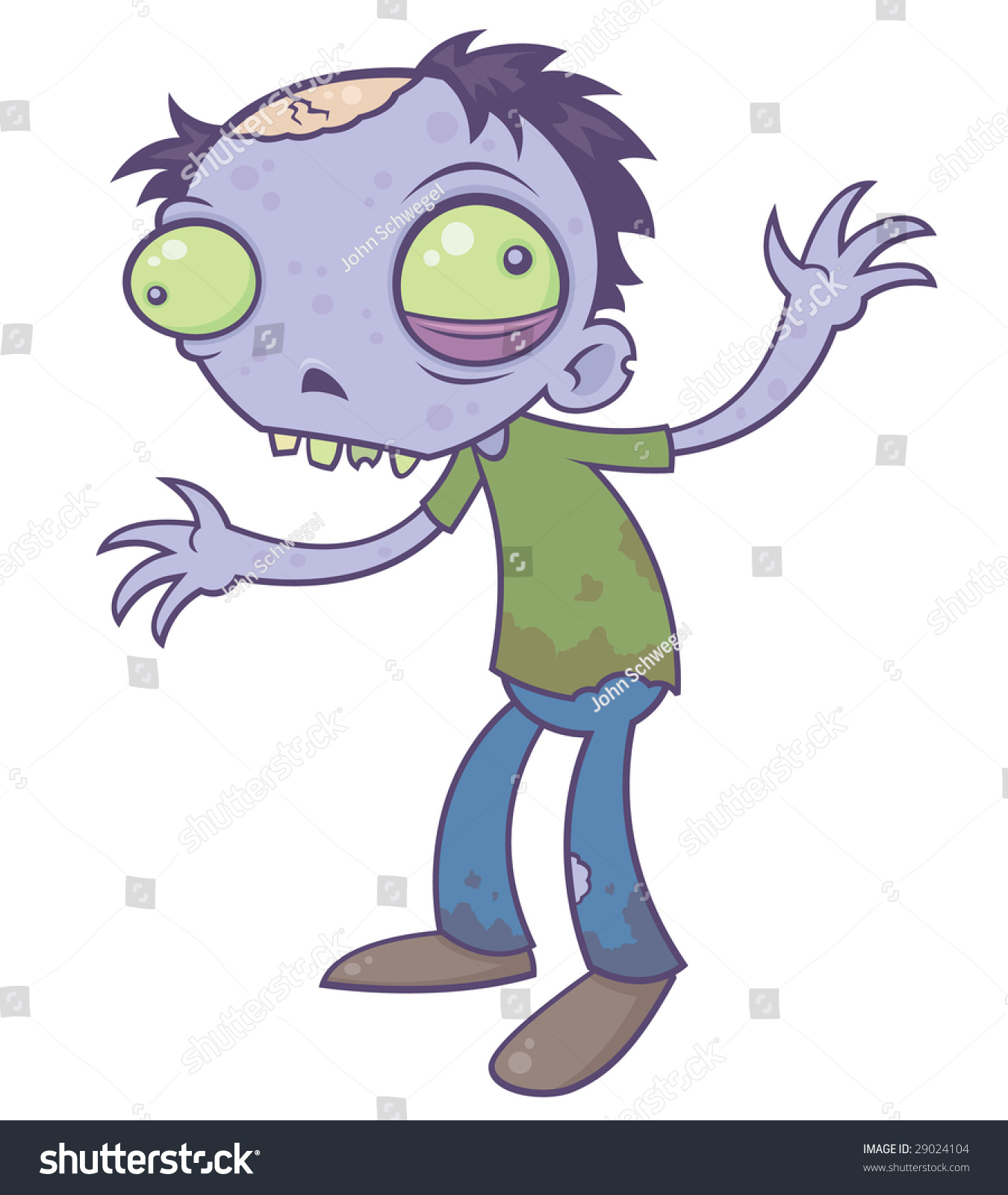 Vector Cartoon Illustration Zombie Great Character Vector De Stock Libre De Regal As