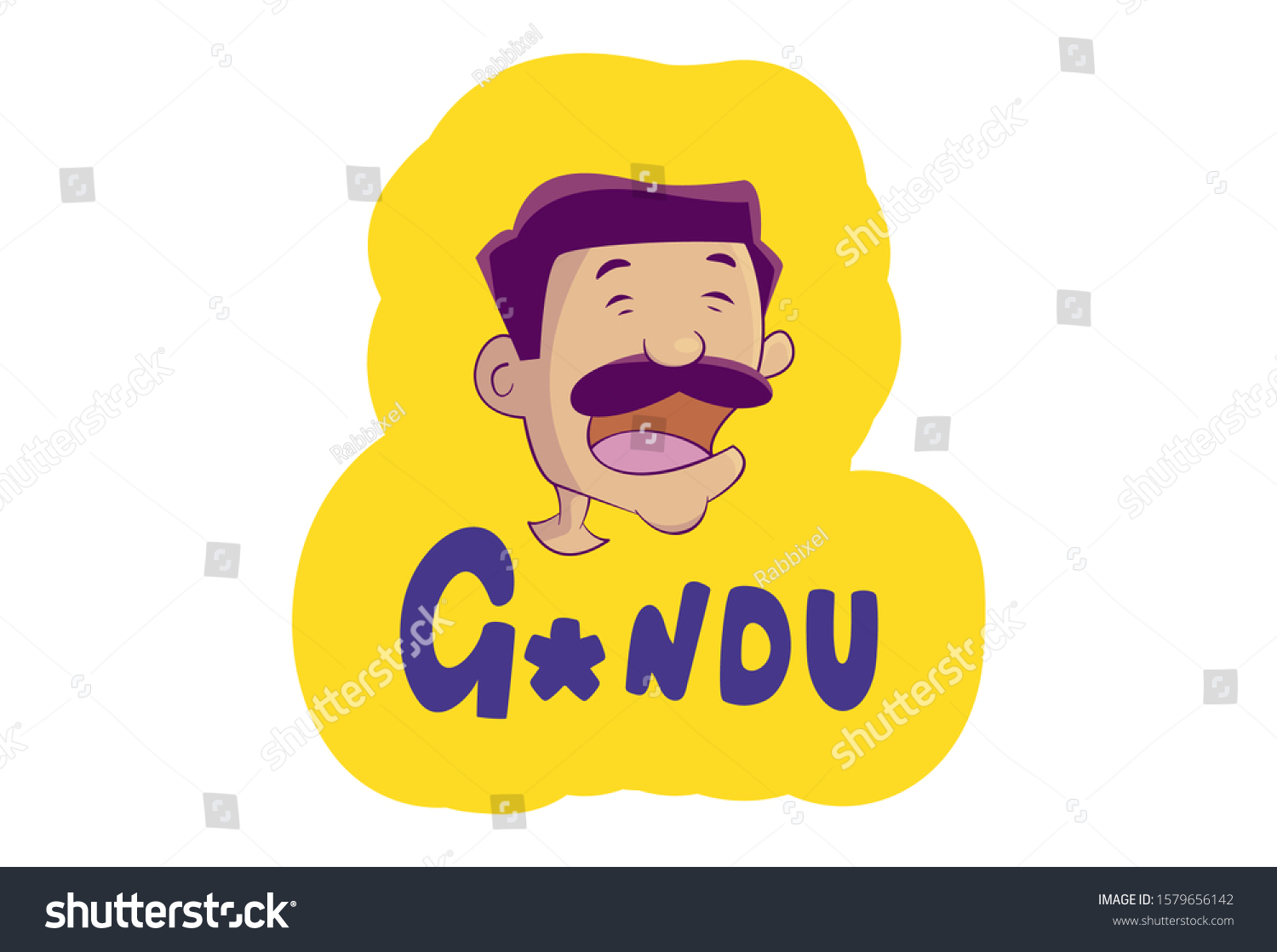 Vector Cartoon Illustration Angry Man Gandu Stock Vector Royalty Free vector-cartoon-illustration-angry-man-gandu-stock-vector-royalty-free