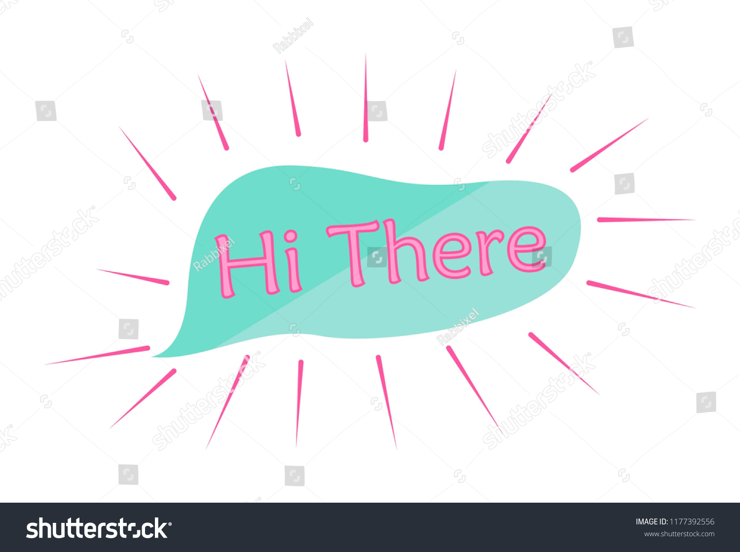 vector-cartoon-illustration-hi-there-text-vector-de-stock-libre-de