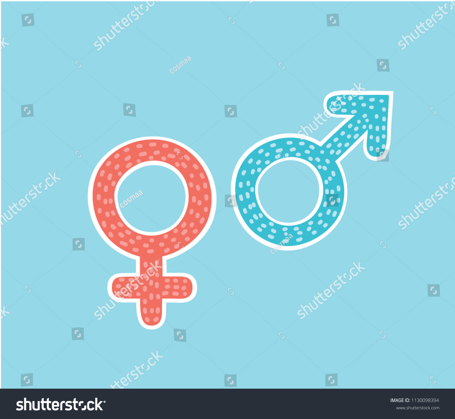Vector Cartoon Illustration Isolated Gender Pink เวกเตอร์สต็อก ปลอดค่าลิขสิทธิ์ 1130098394