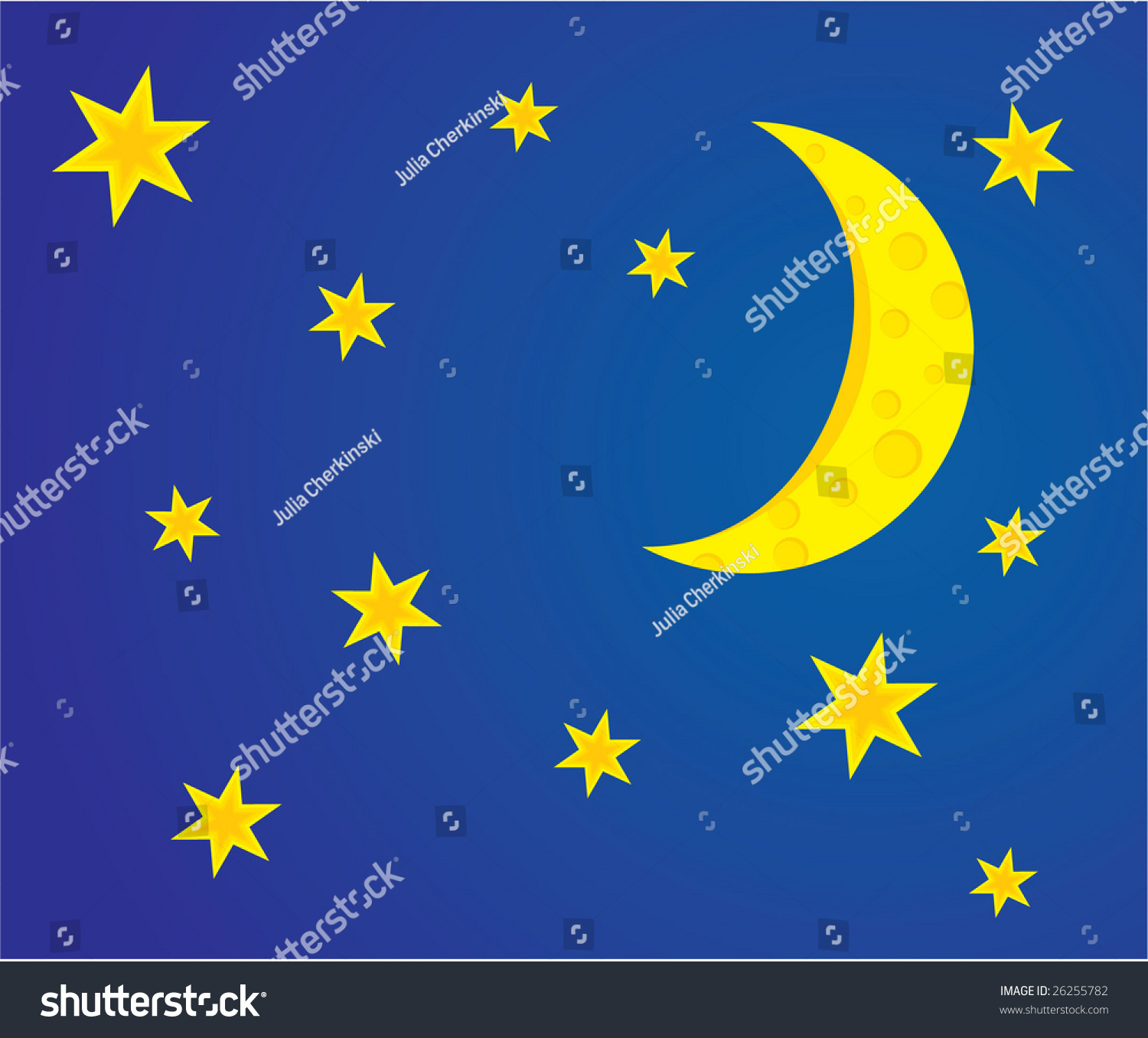 Vector Cartoon Illustration Night Sky Moon Stock Vector 26255782 ...