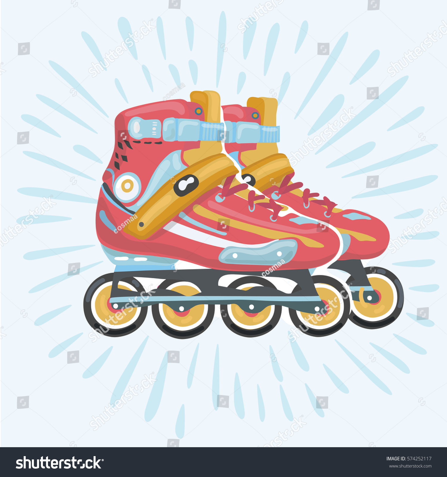 Vector Cartoon Illustration Roller Blade Vector Stock Vector 574252117