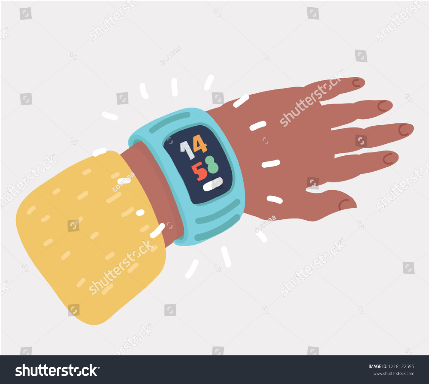 Vector Cartoon Illustration Smart Watch On Stock Vector (Royalty Free ...