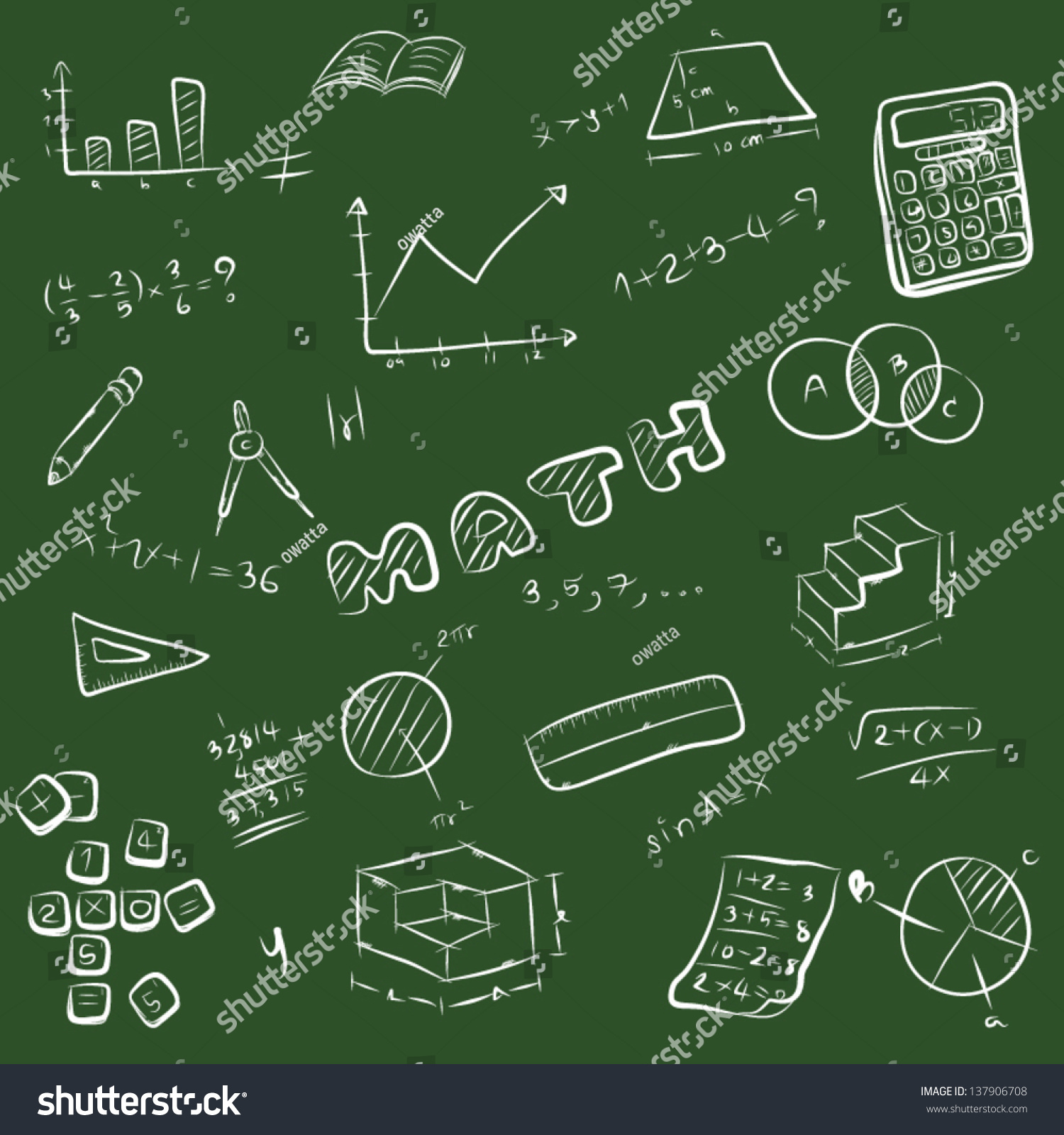 ruler sketch view Stock Cartoon Set Mathematics Vector Symbol Illustration