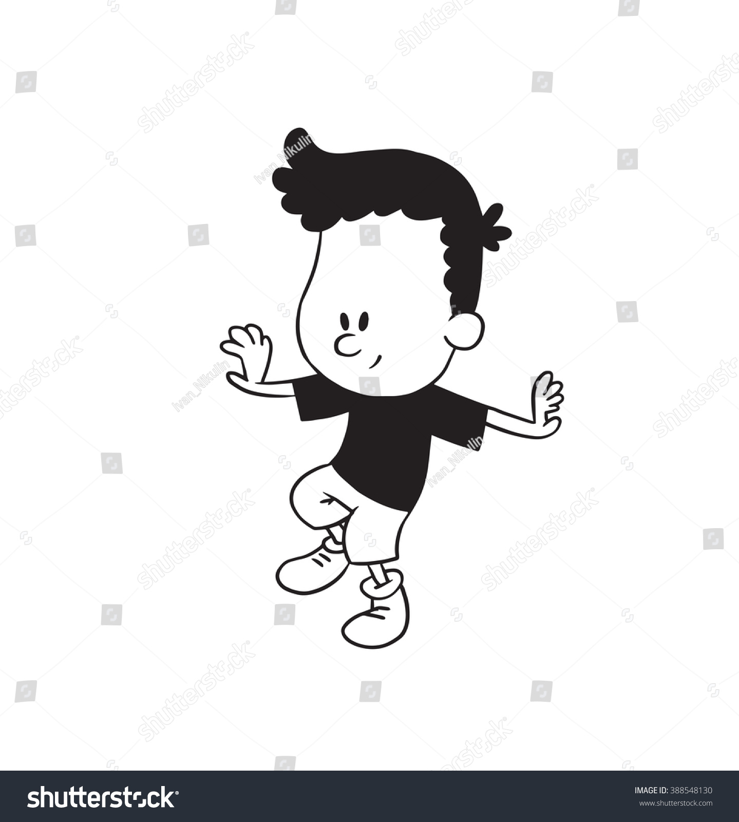 Vector Cartoon Image Cute Little Boy Stock Vector (Royalty Free) 388548130