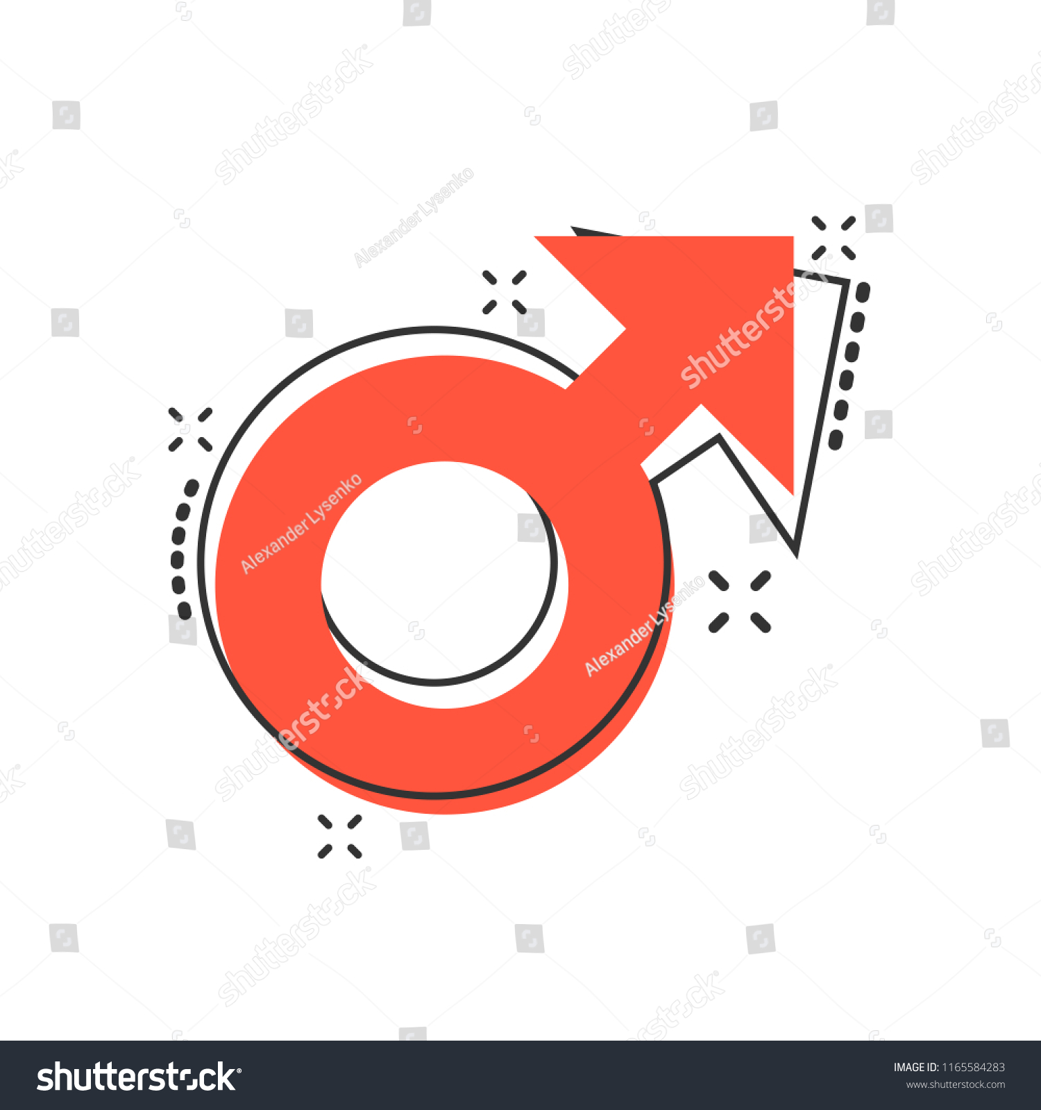 Vector Cartoon Male Sex Symbol Icon Vector De Stock Libre De Regalías