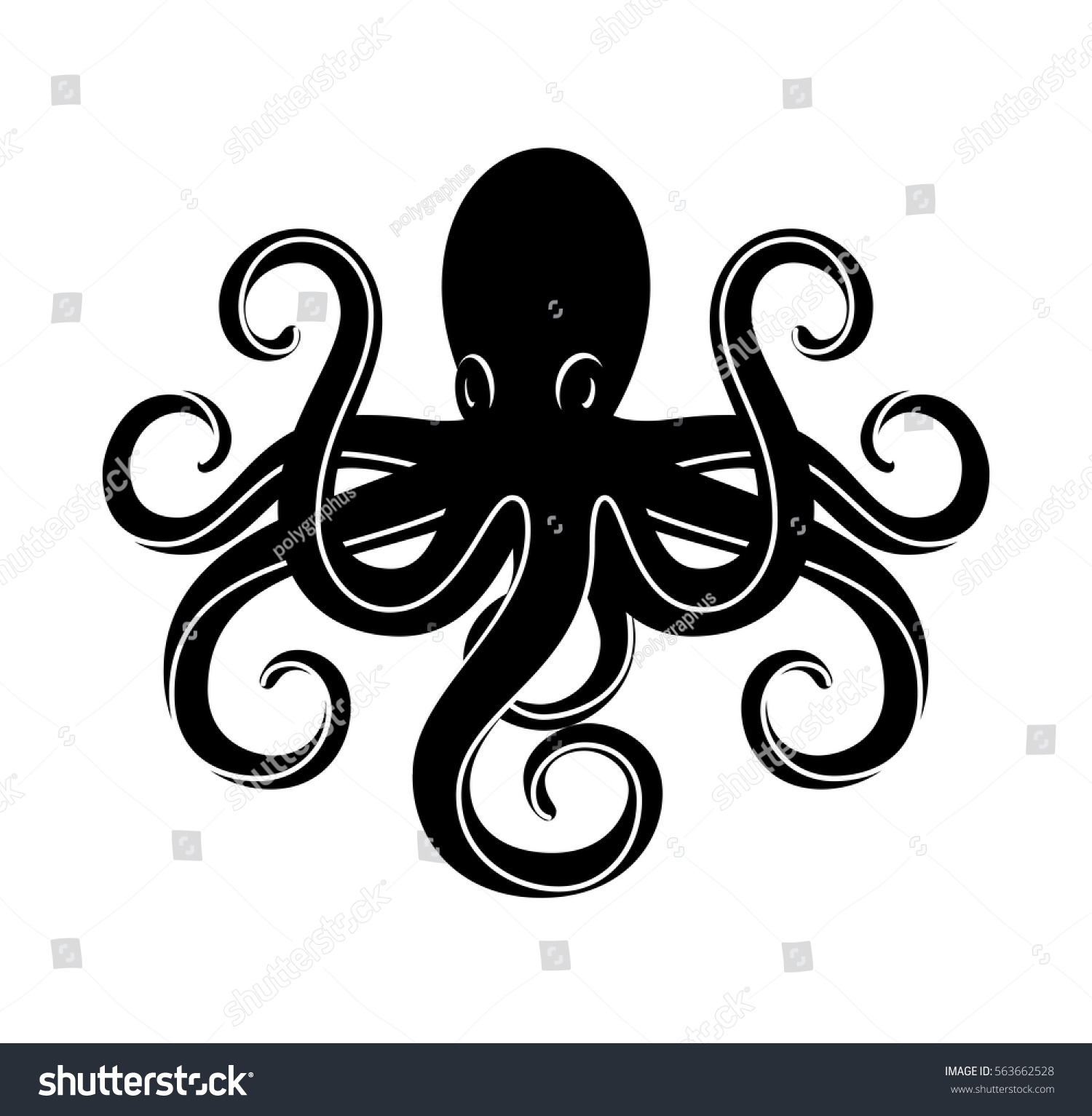  Vector  Cartoon Octopus  Stock Vector  563662528 Shutterstock