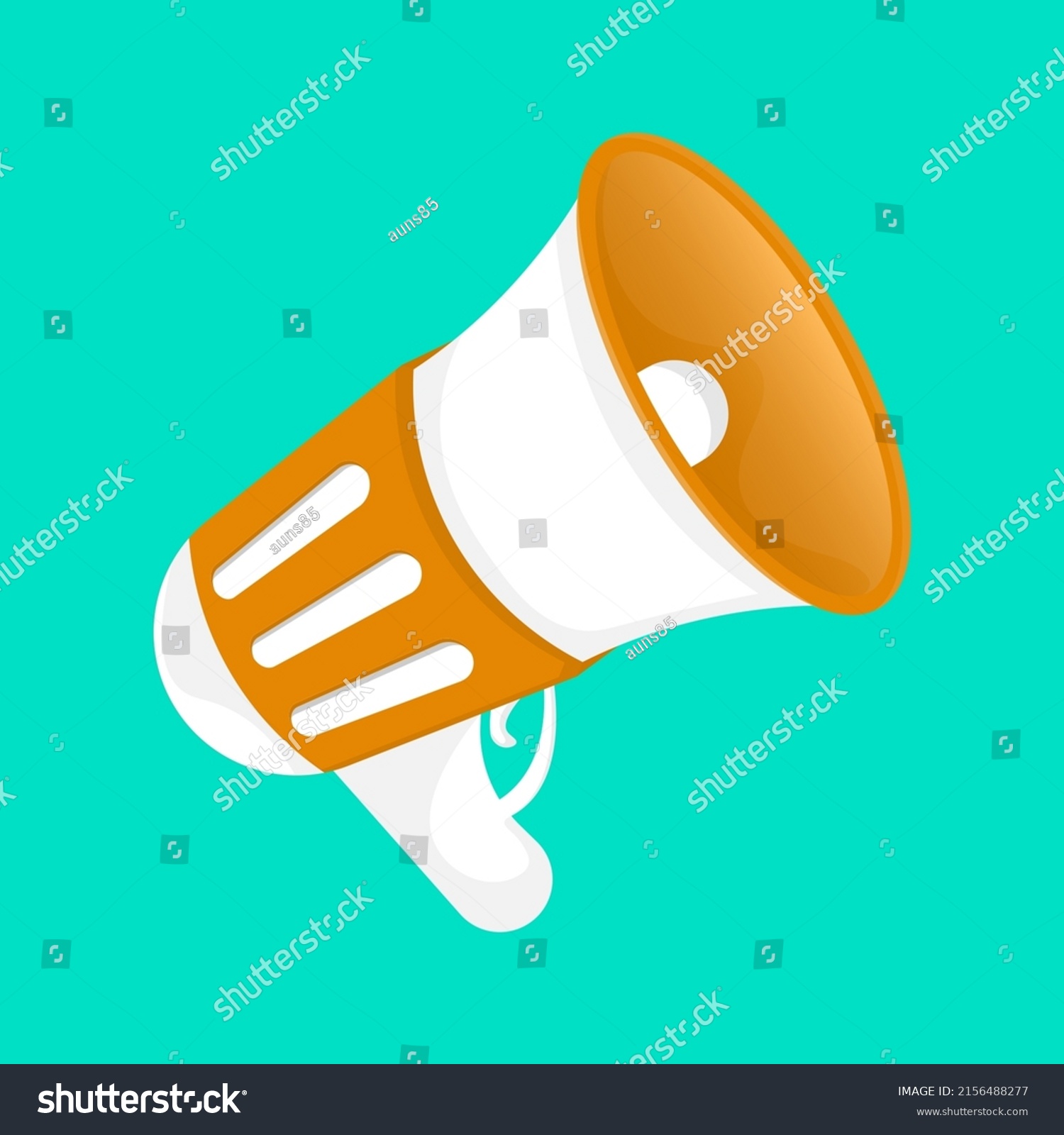 Vector Cartoon Orange Megaphone Design Simple Stock Vector (Royalty ...