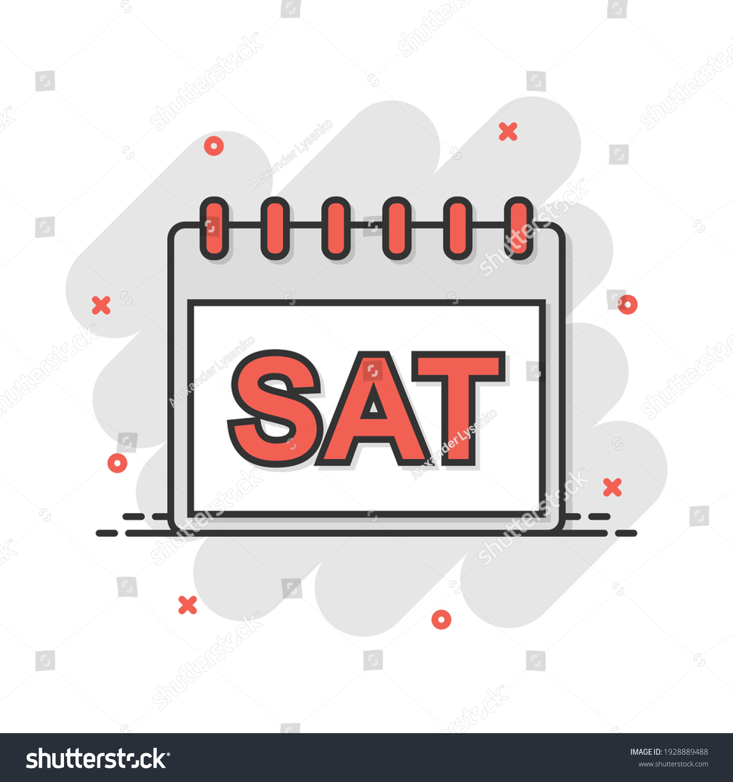 Vector Cartoon Saturday Calendar Page Icon Stock Vector (Royalty Free ...