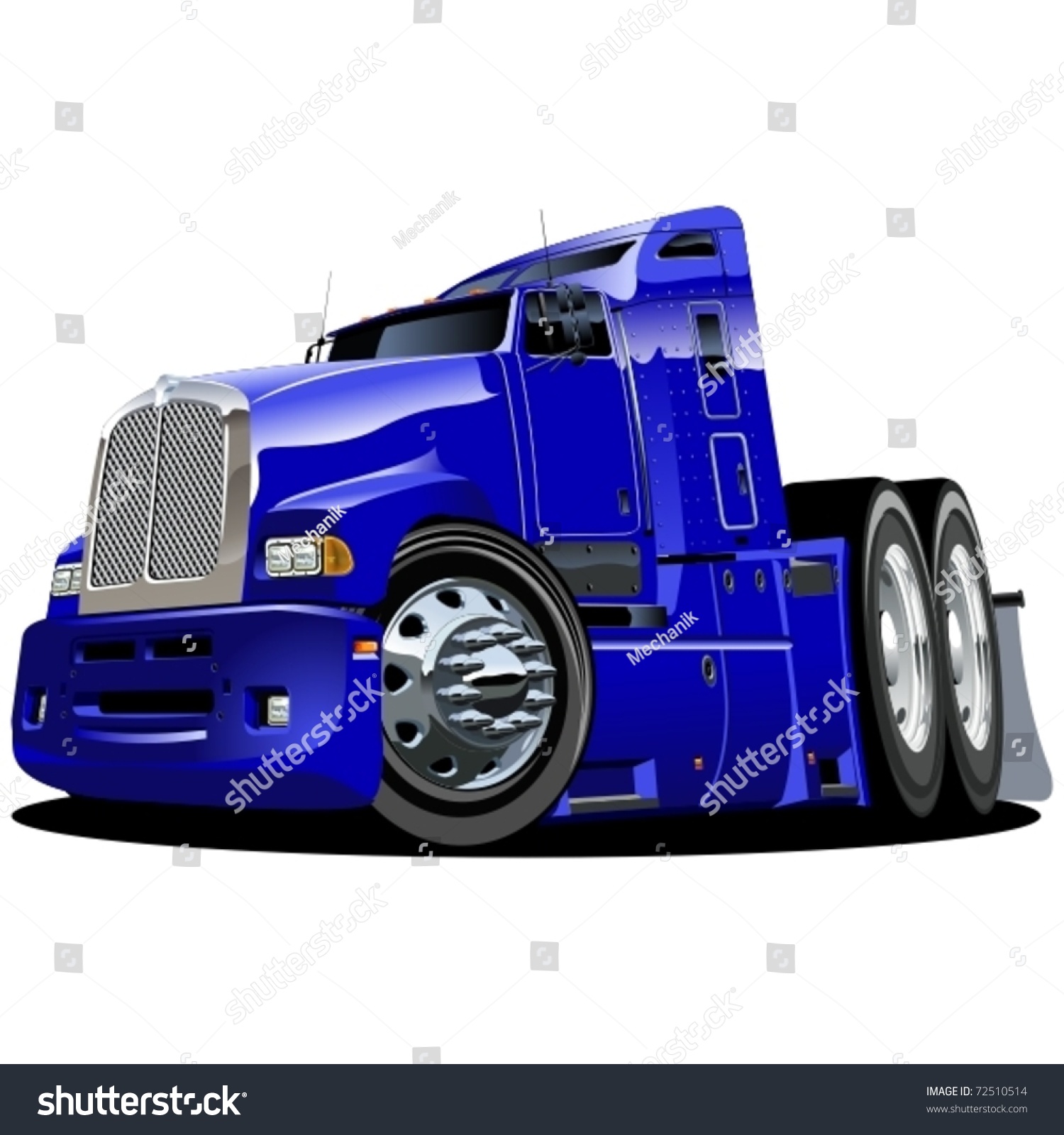 Vector Cartoon Semitruck Stock Vector 72510514 Shutterstock Stock Vector Vector Cartoon Semi Truck 72510514