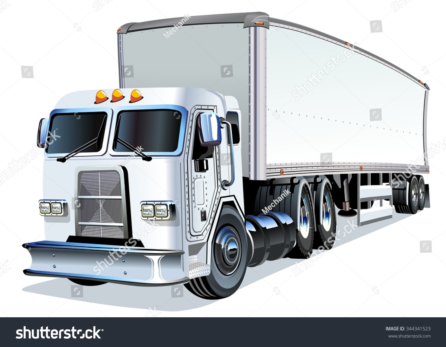 Vector Cartoon Semi Truck Available Eps10 Stock Vector (Royalty Free ...