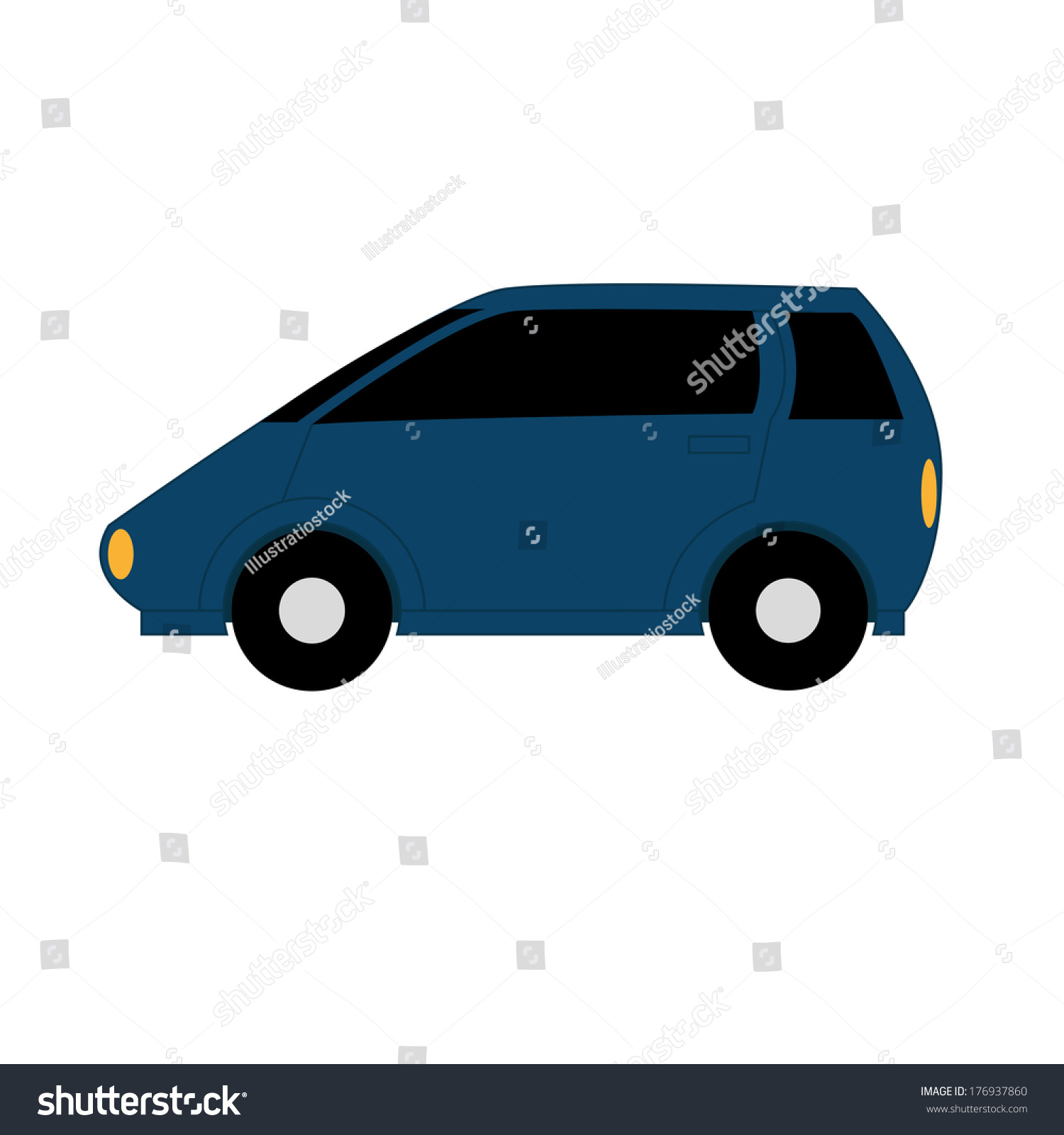 Vector Cartoon Simple Car On White Stock Vector (Royalty Free) 176937860