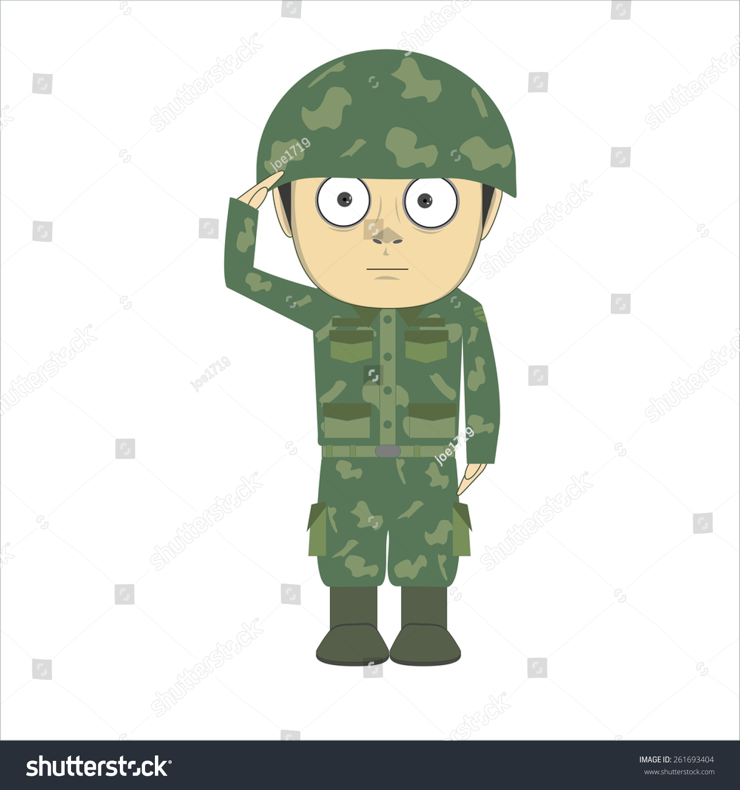 Vector Cartoon Soldier Stock Vector 261693404 - Shutterstock