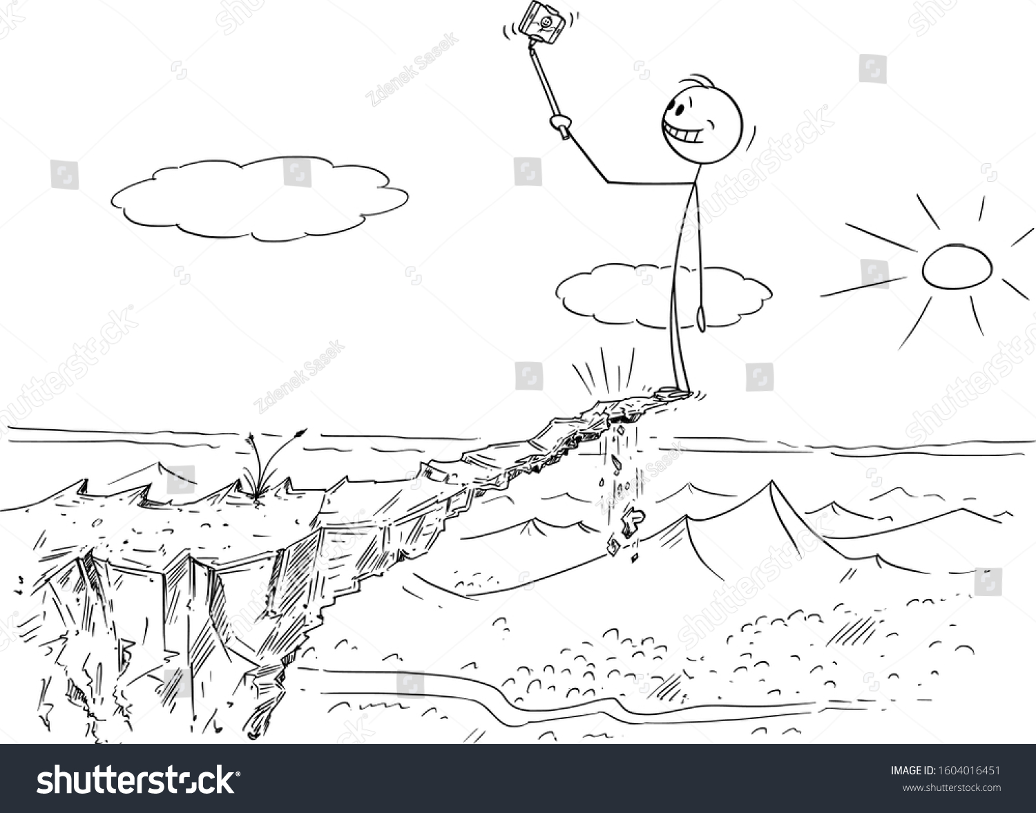 Vector Cartoon Stick Figure Drawing Conceptual Stock Vector (Royalty ...