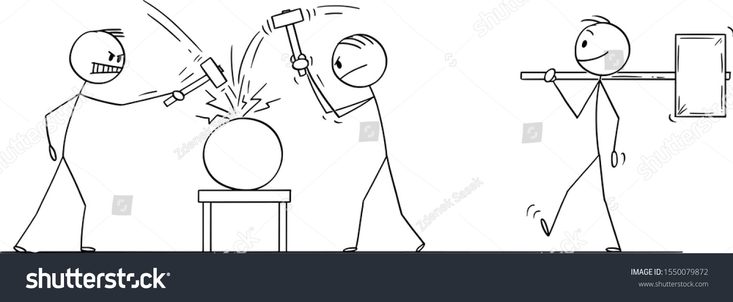 Vector Cartoon Stick Figure Drawing Conceptual Stock Vector (Royalty ...