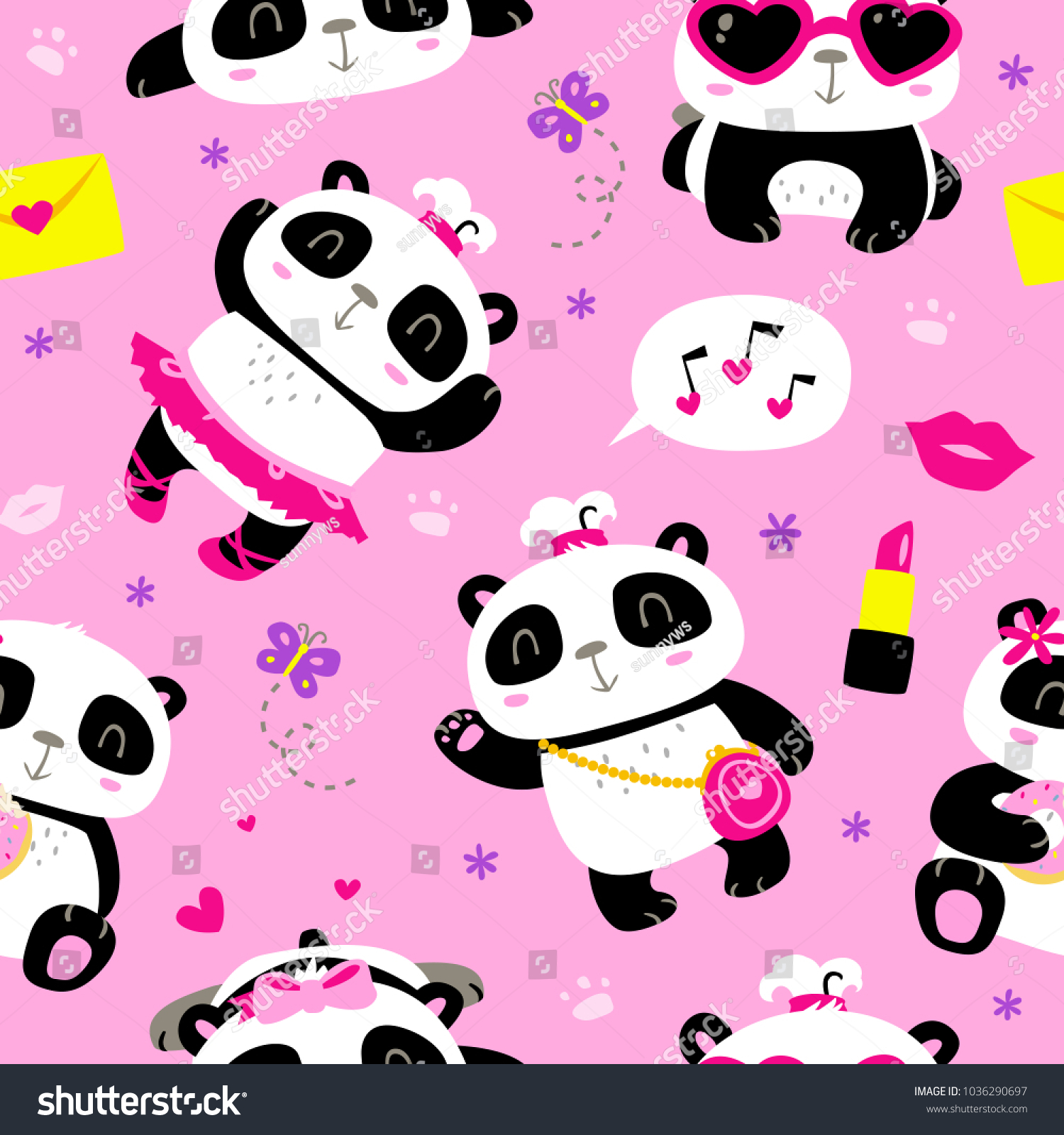 Vector Cartoon Style Cute Girl Panda Stock Vector Royalty Free 1036290697 Shutterstock 7746