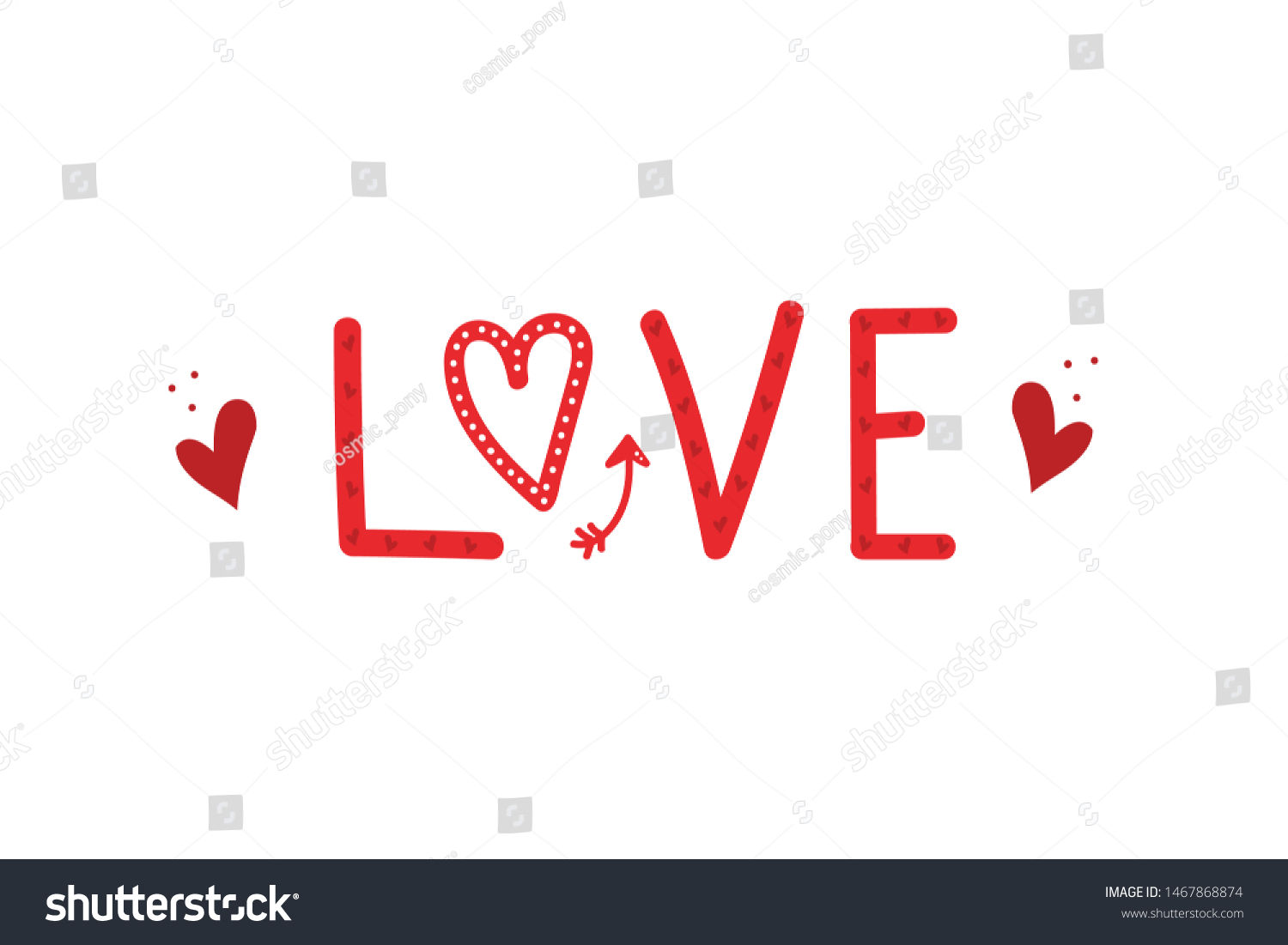 Vector Cartoon Style Lettering Word Love Stock Vector (Royalty Free ...