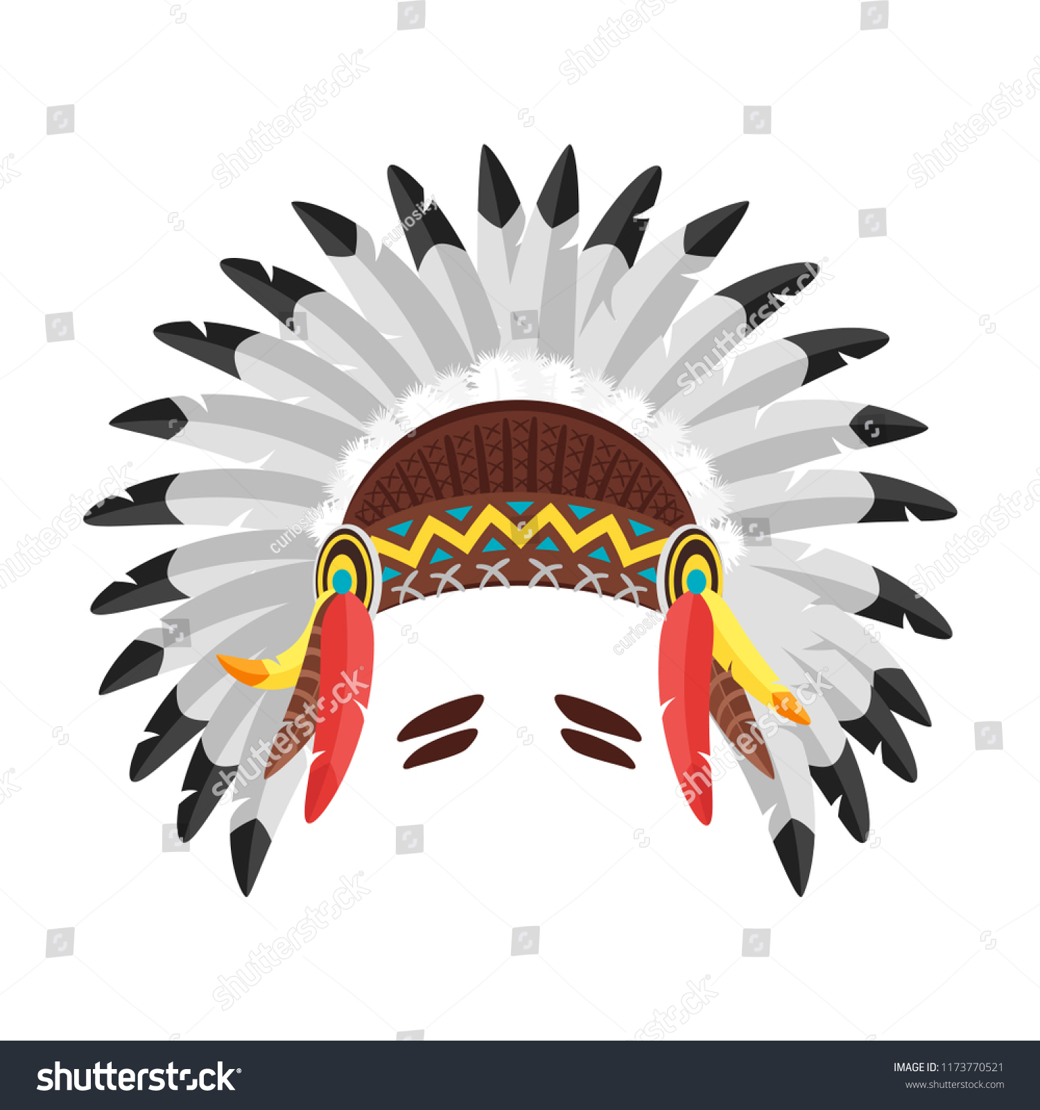 Vector Cartoon Style Native American Chief Stock Vector (Royalty Free ...