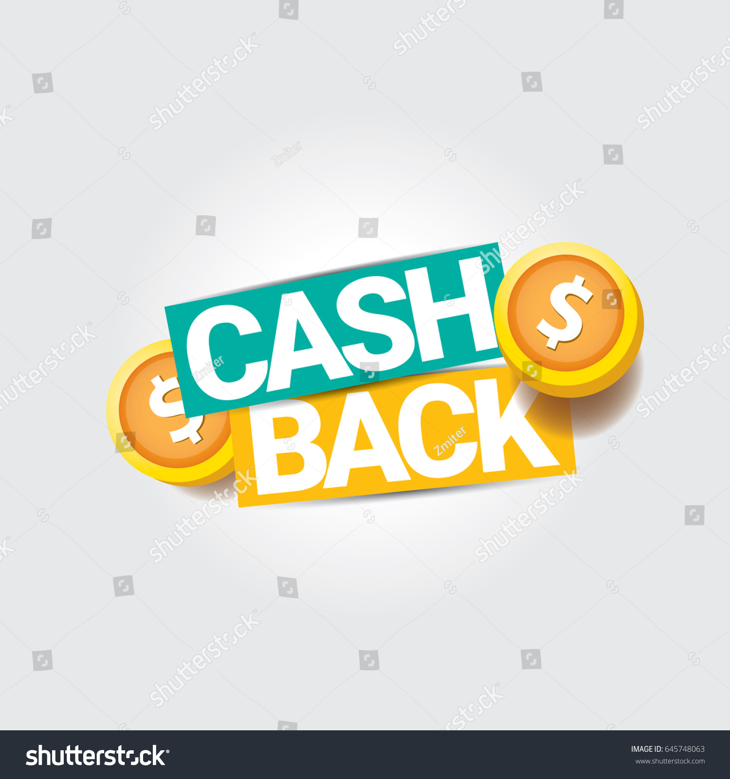 Vector Cash Back Icon Isolated On Stock Vector (Royalty Free) 645748063