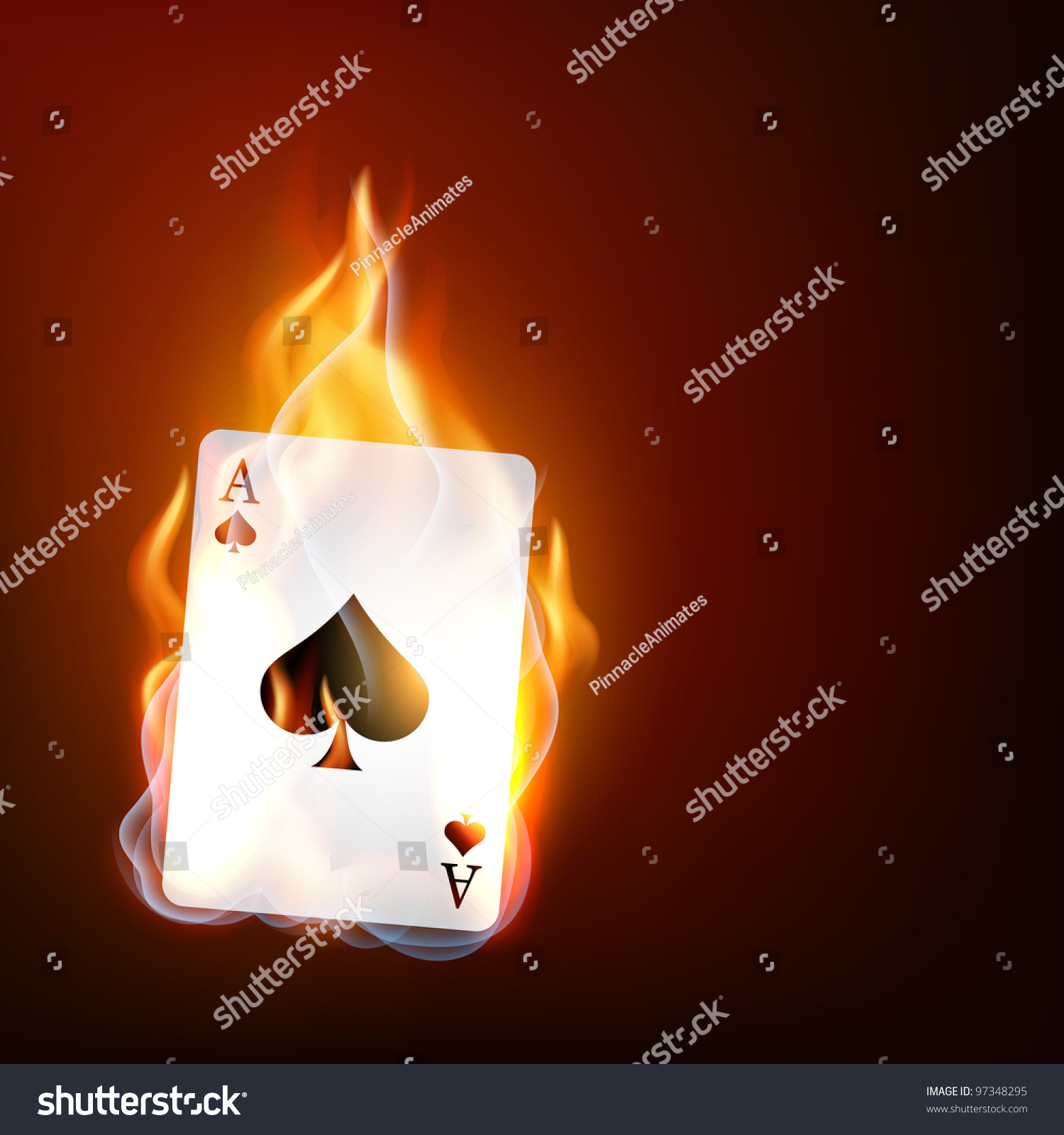 Vector Casino Playing Card On Fire - 97348295 : Shutterstock