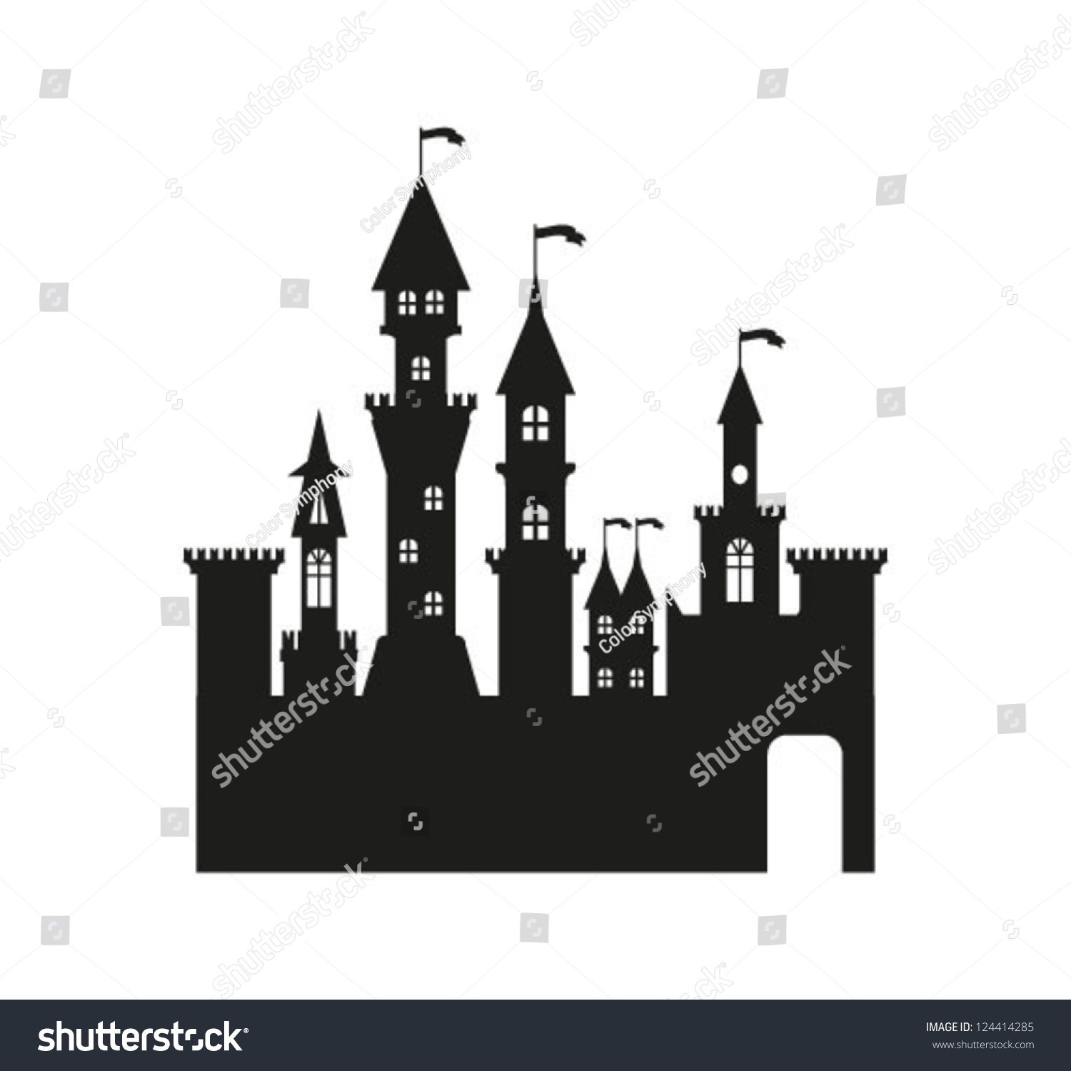 Vector Castle Silhouette Stock Vector 124414285 - Shutterstock