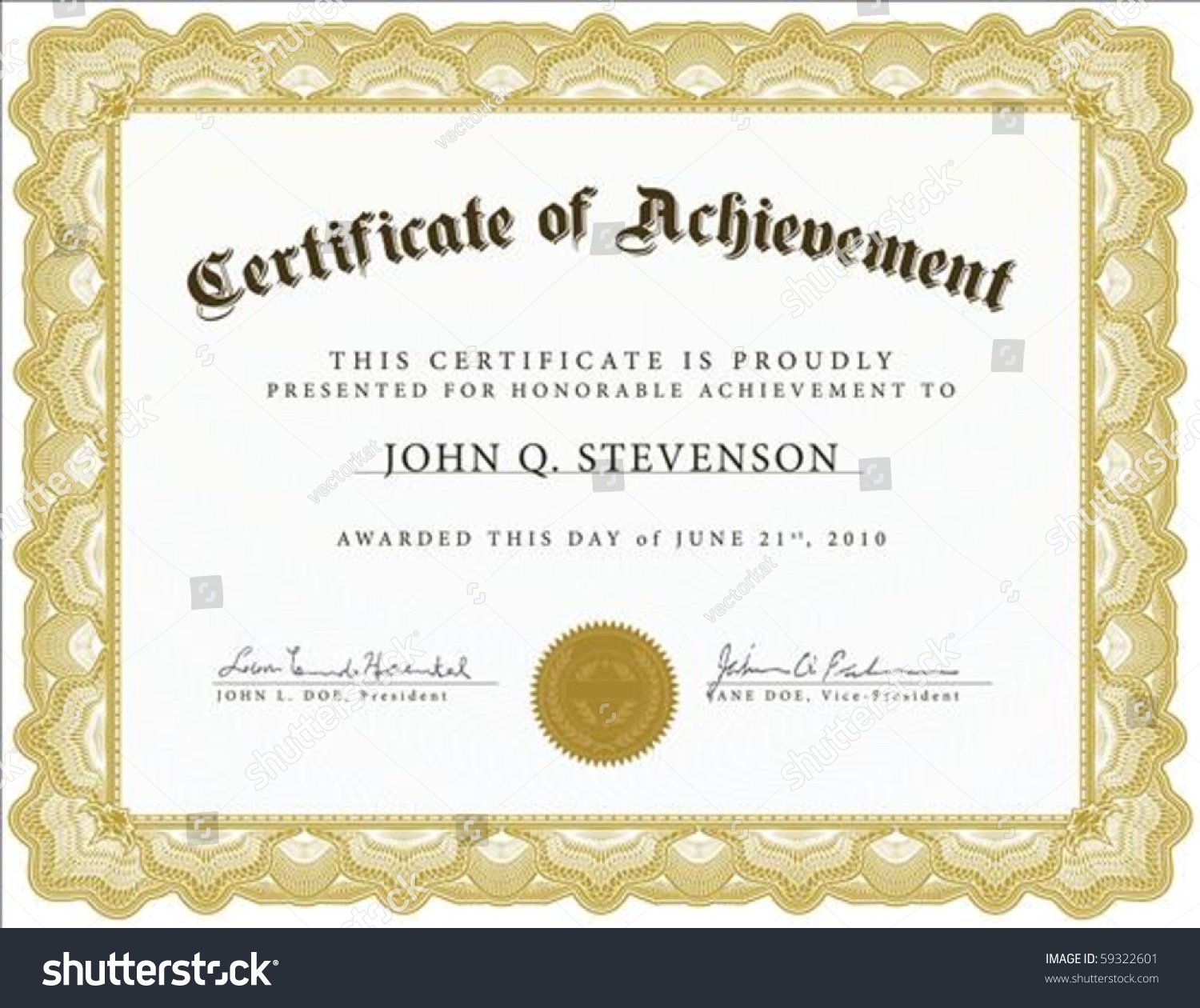 vector certificate easy edit change colors stock vector 59322601