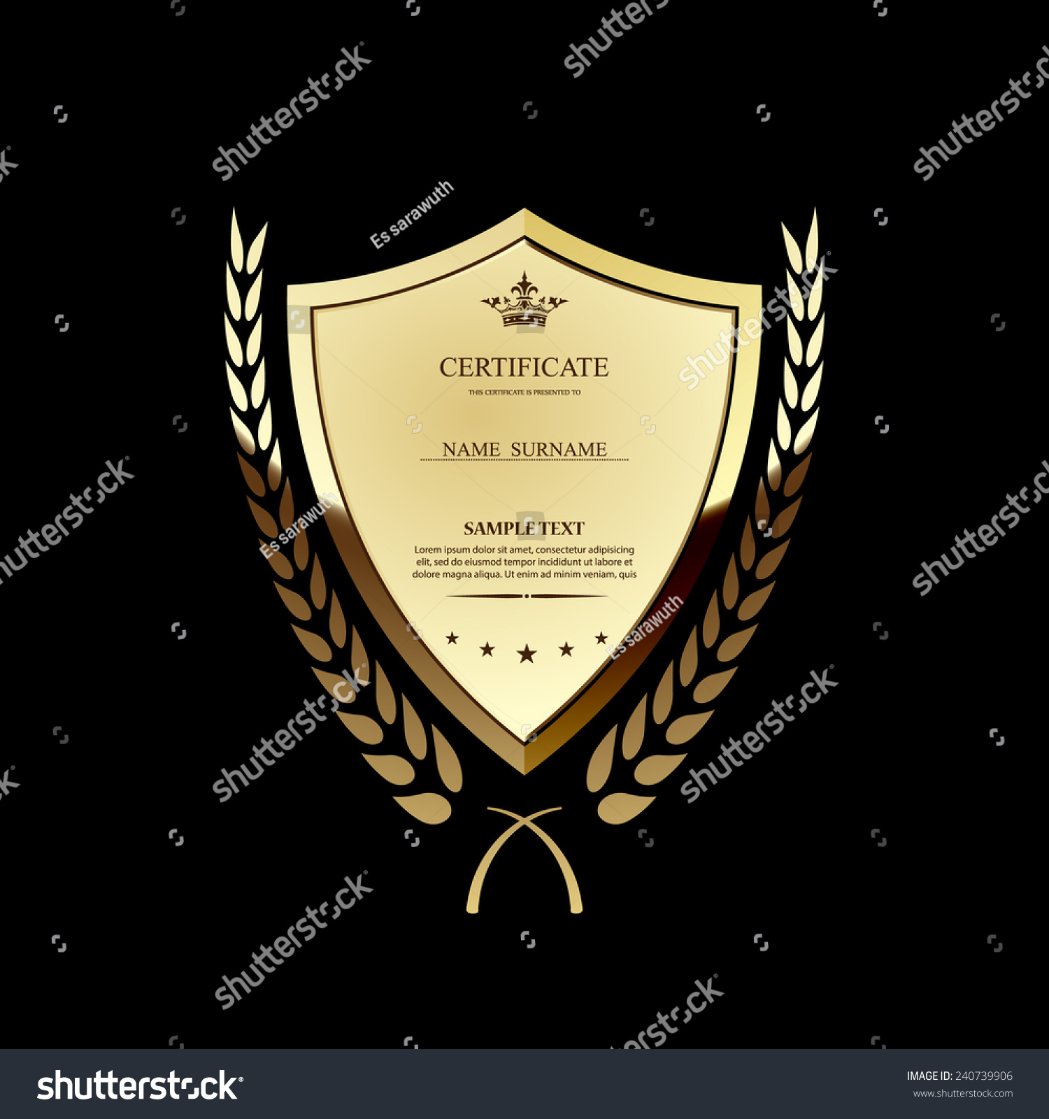 Vector Certificate Template Stock Vector (Royalty Free) 240739906