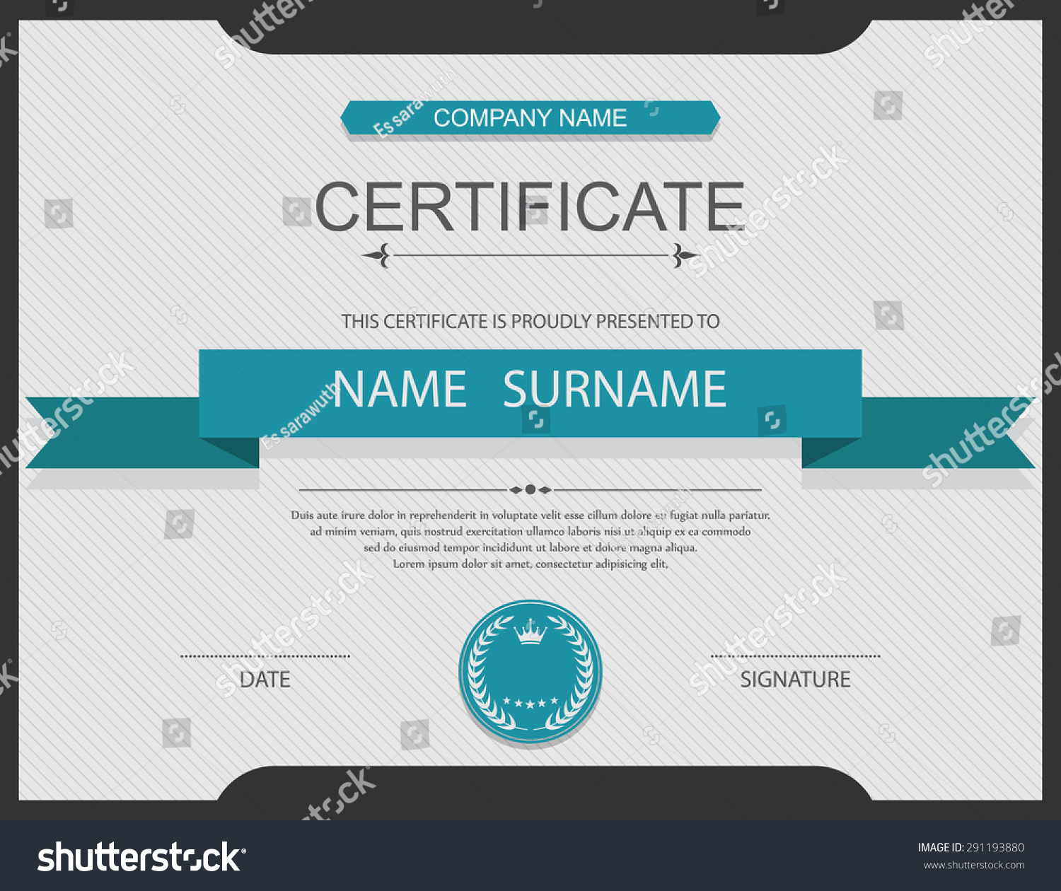 Vector Certificate Template Stock Vector (Royalty Free) 291193880