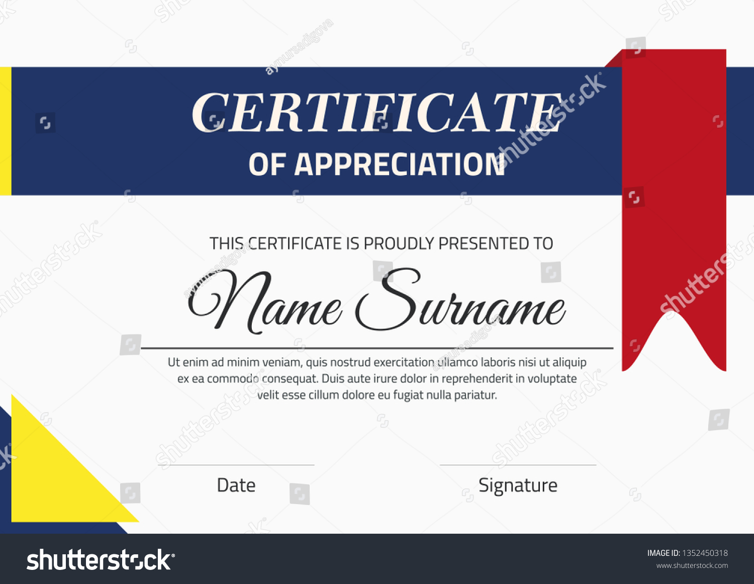 Vektor Stok Vector Certificate Template Illustration Certificate A4 ...