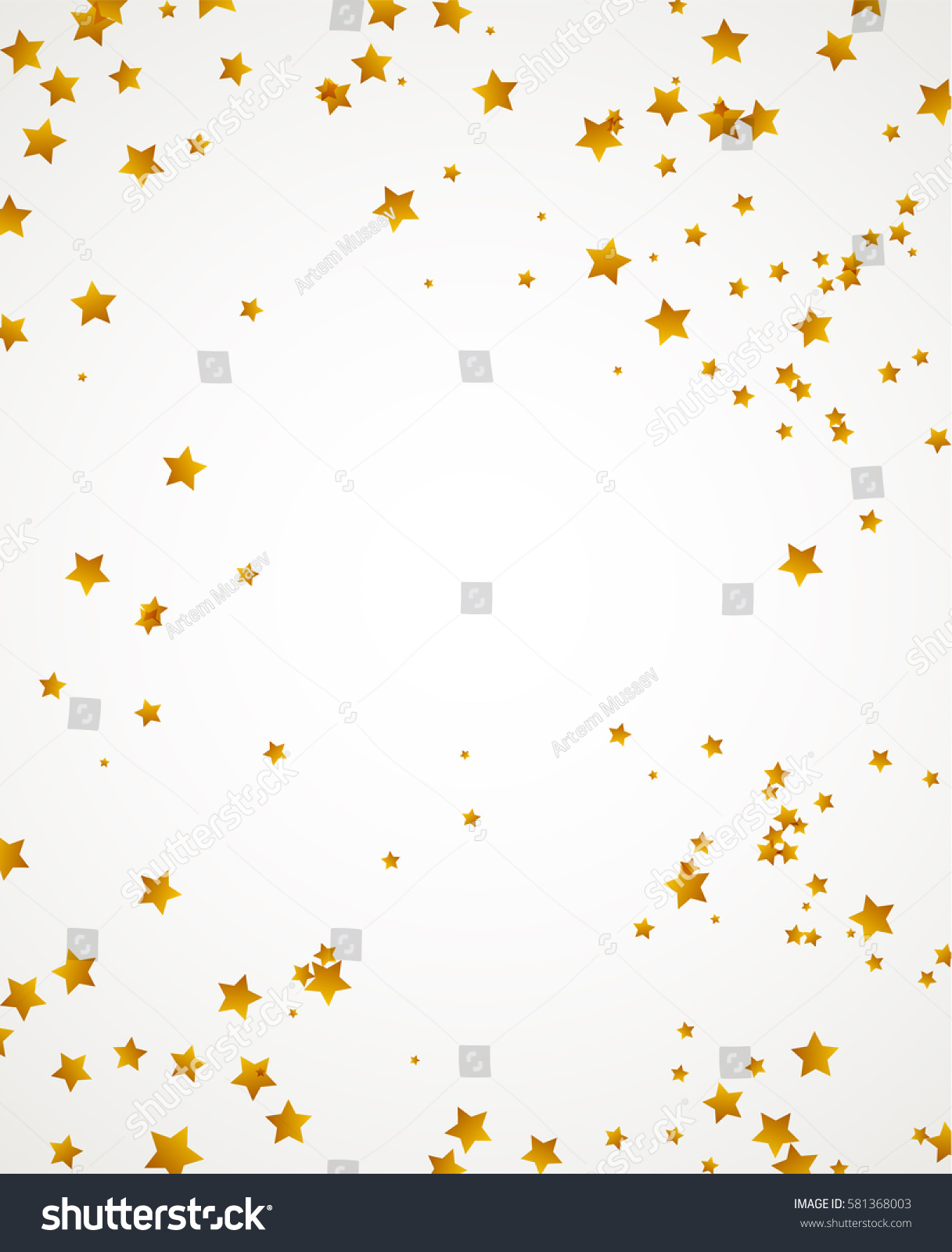 Vector Chaotic Gold Foil Stars On Stock Vector 581368003