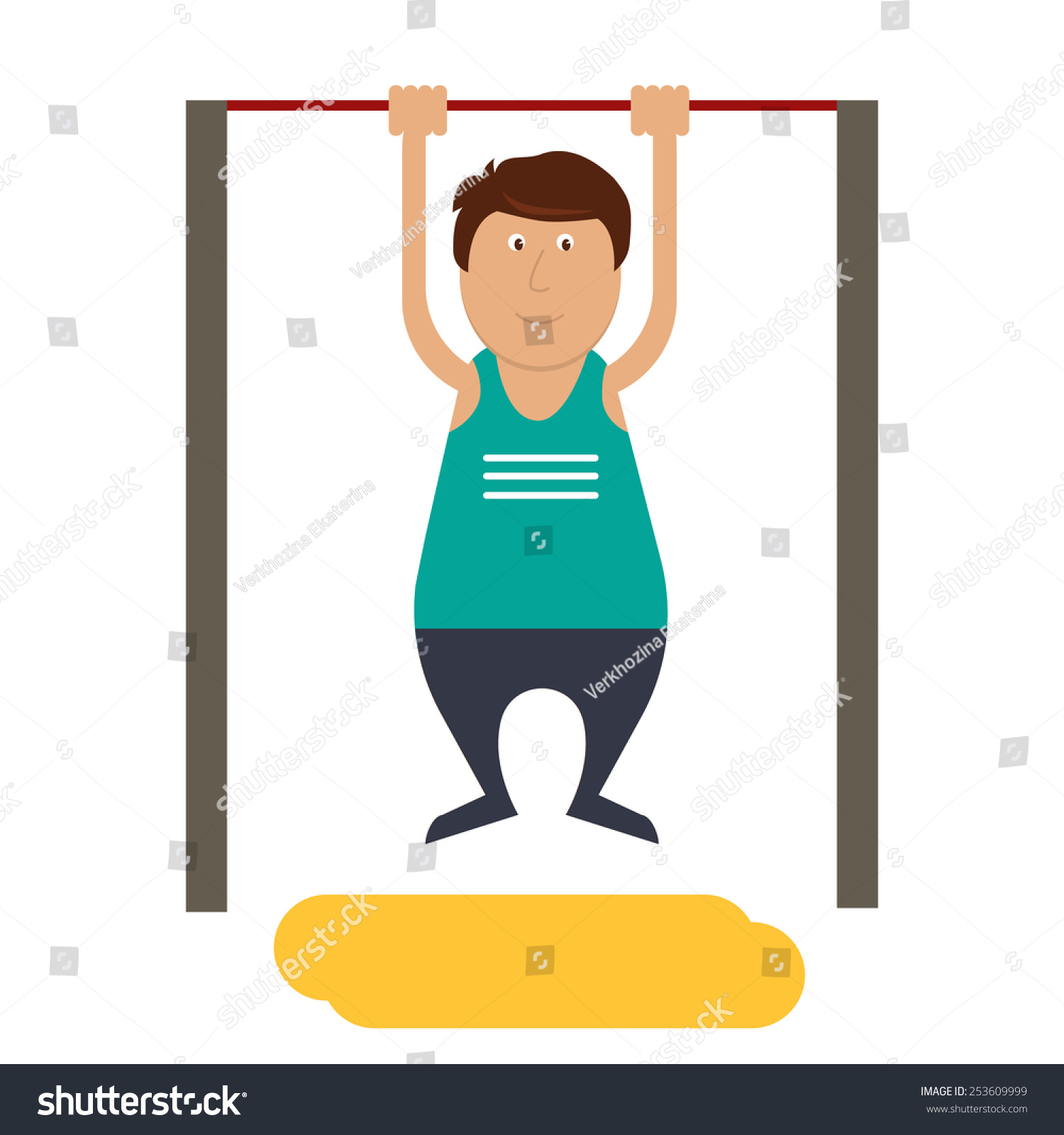 Vector Character Fat Man Pulled On Stock Vector Royalty Free 253609999