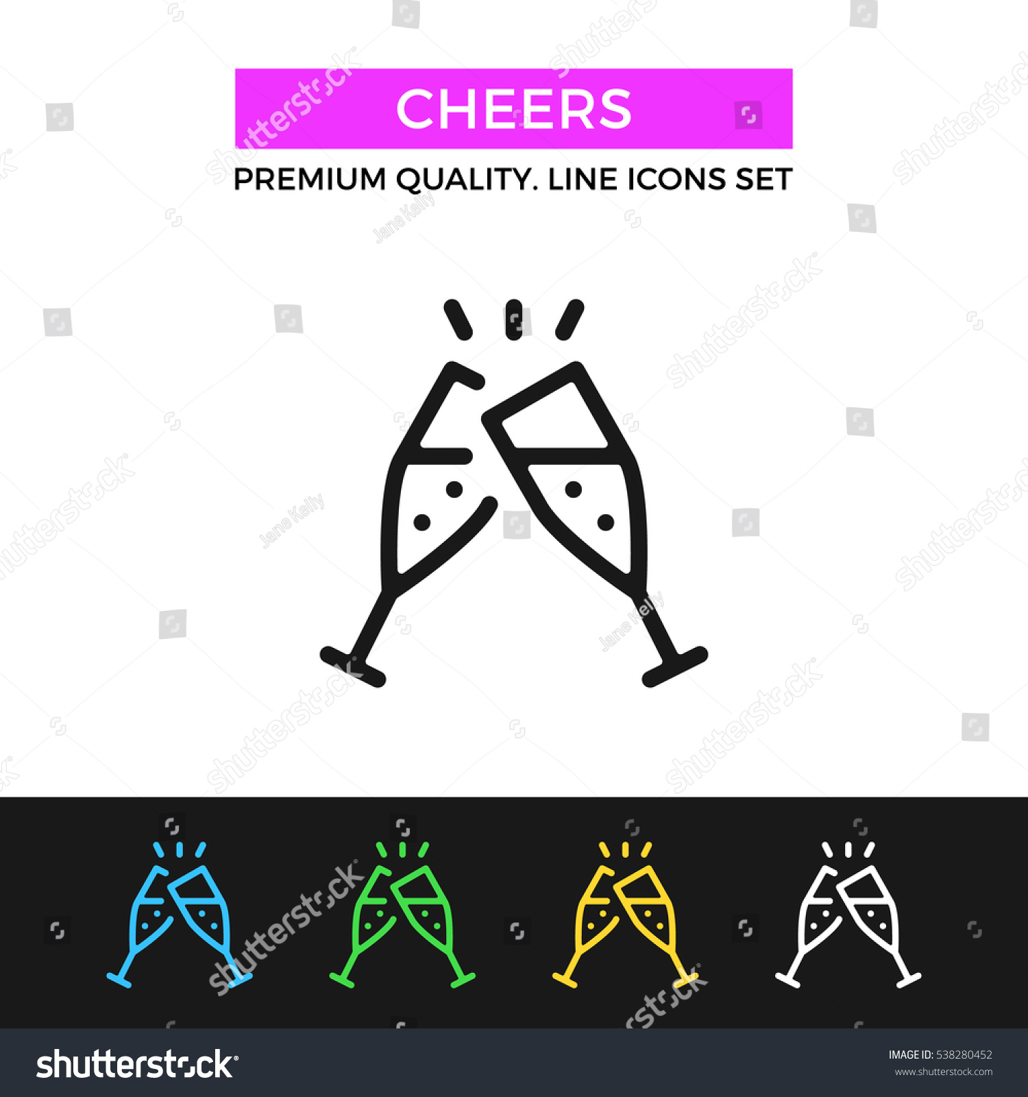 Download Vector Cheers Icon Clinking Glasses Champagne Stock Vector ...