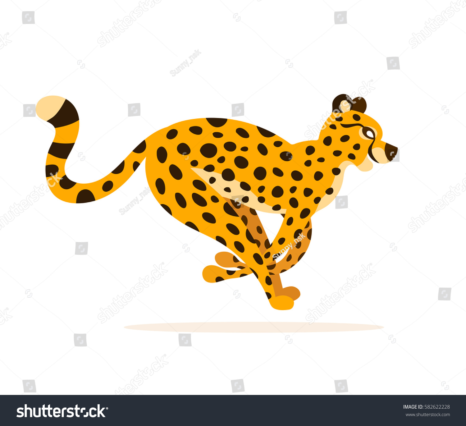Vector Cheetah Illustration Running Animal Isolated Stock ...