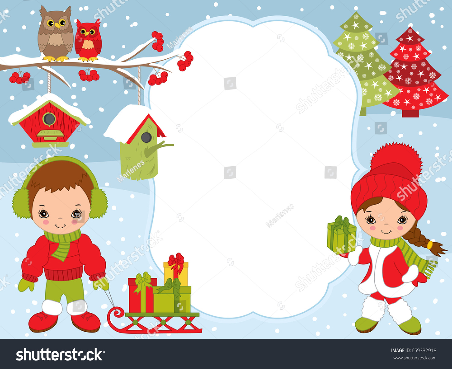 vector christmas new year card template stock vector christmas card template for kids
