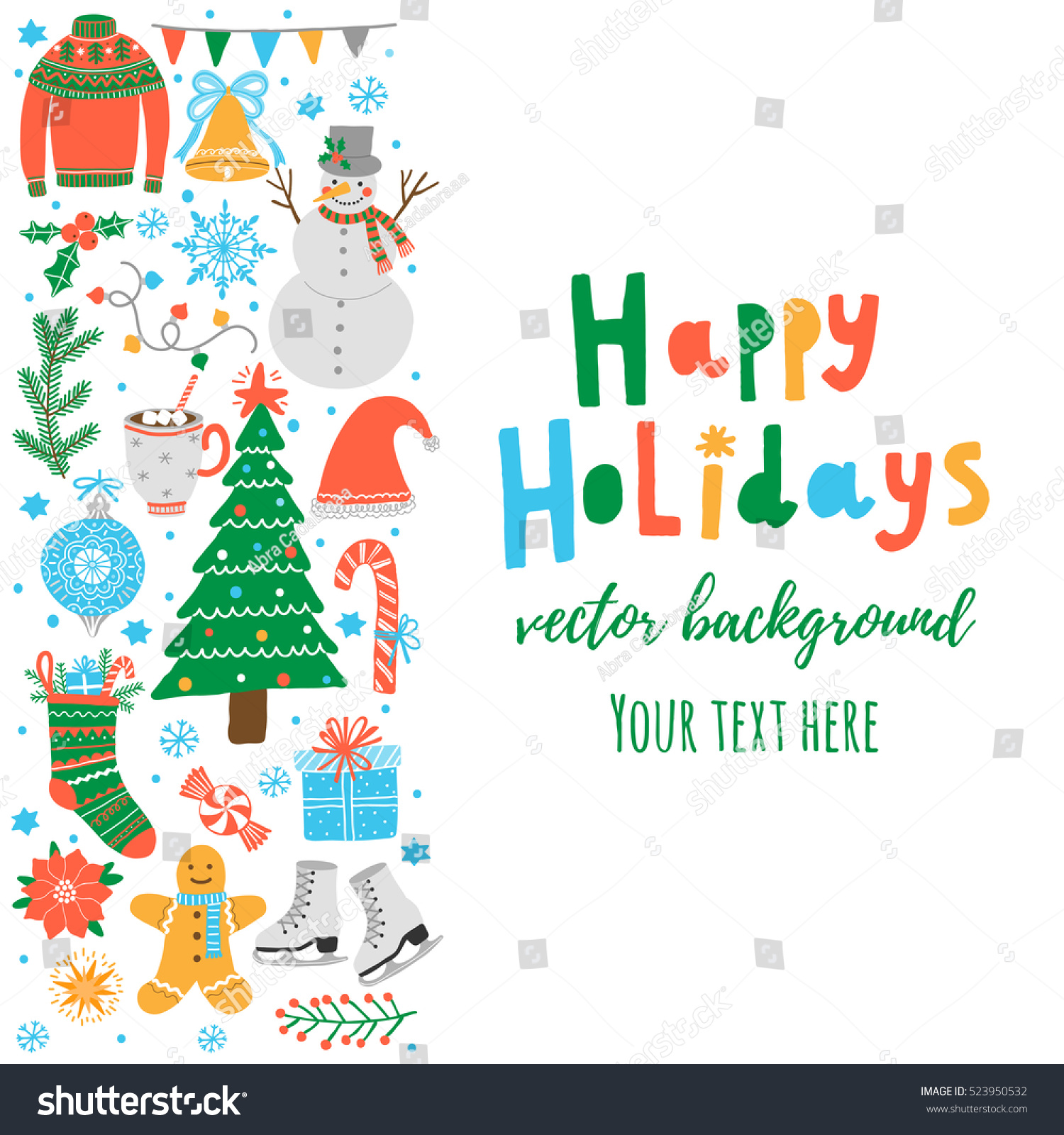 Vector Christmas Background - 523950532 : Shutterstock