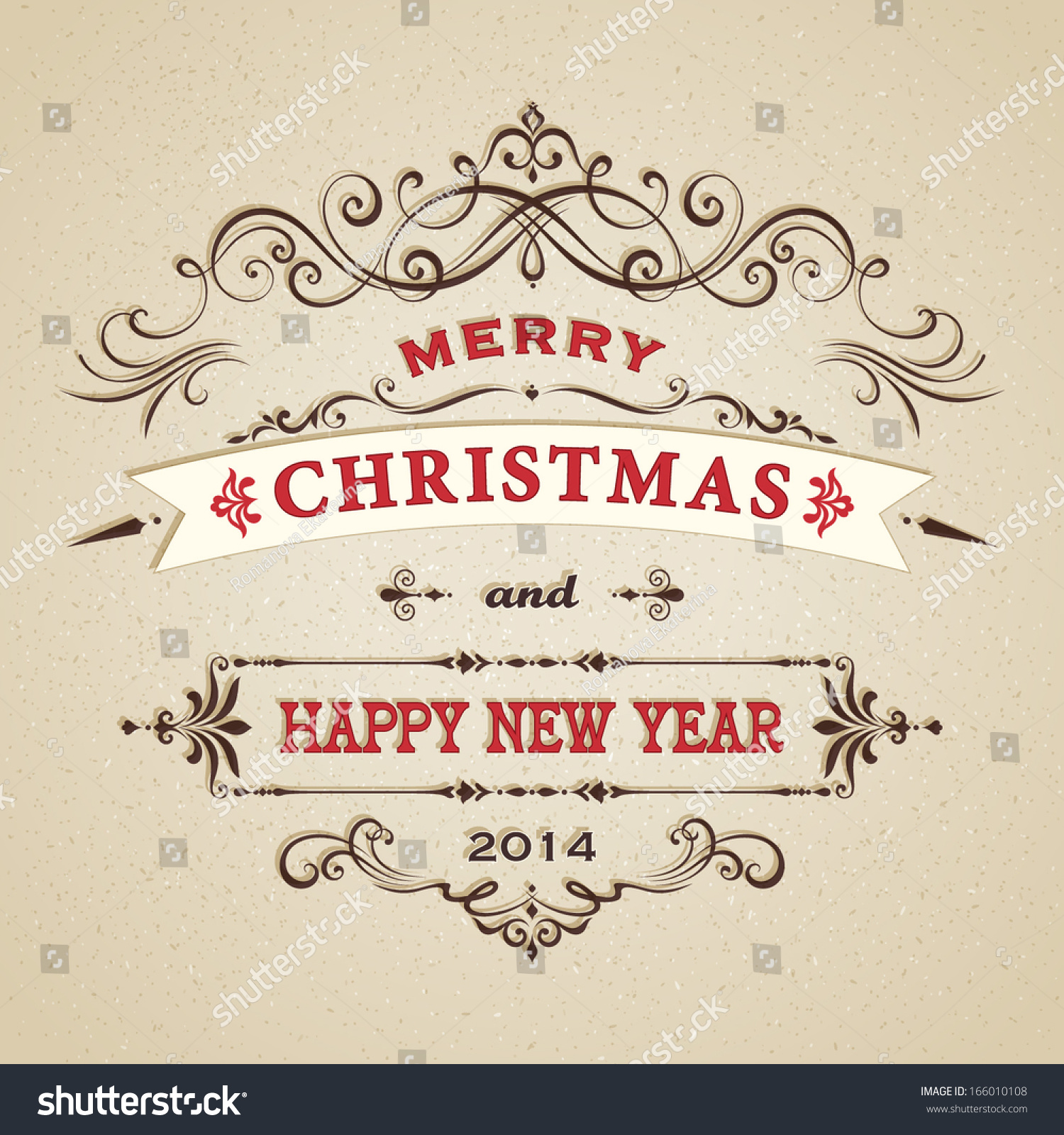 Vector Christmas Card. - 166010108 : Shutterstock