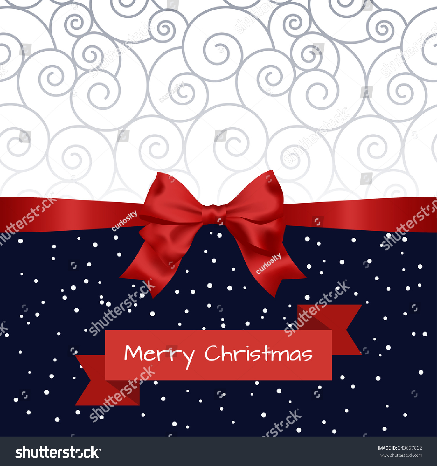 Vector Christmas Greeting Card Stock Vector 343657862 - Shutterstock