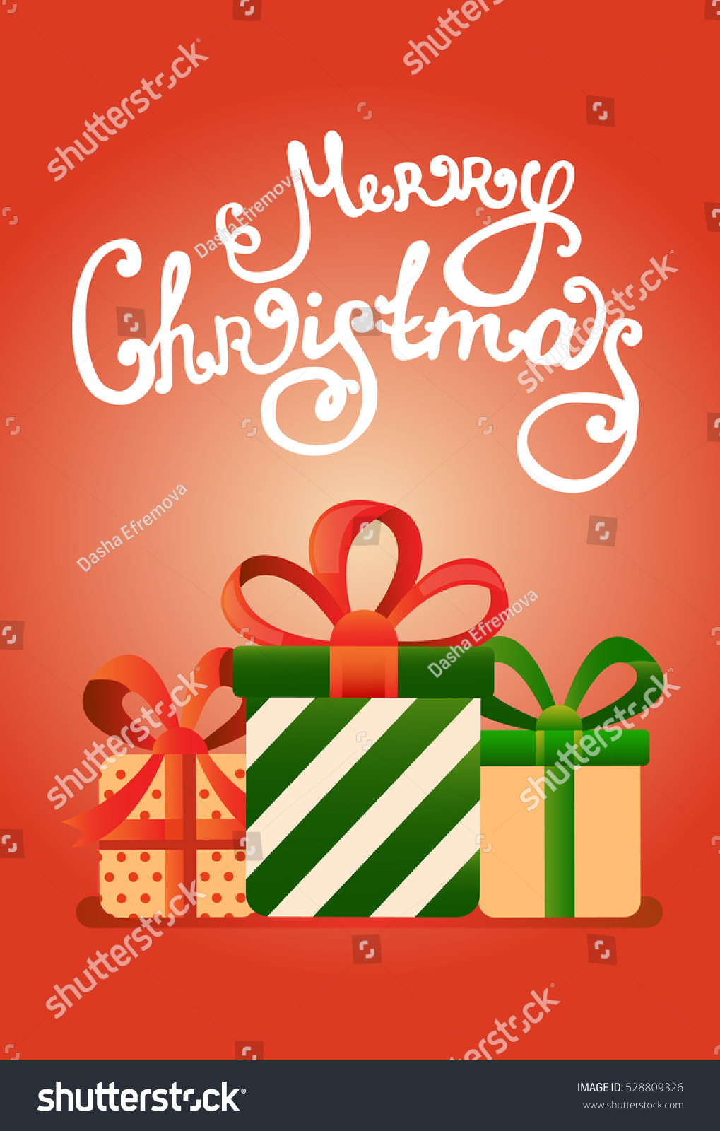 Vector Christmas Greeting Cards Gifts Template Stock Vector Royalty Free 528809326