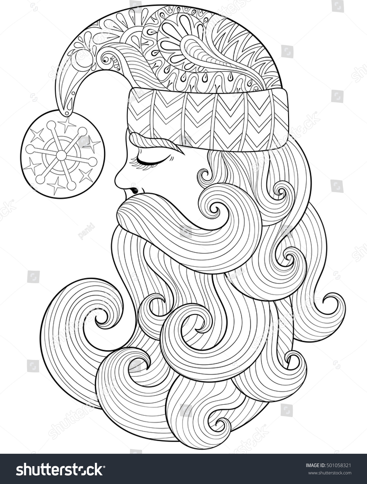 Santas Beard Adult Coloring Pages Santas Beard Adult Coloring Pages