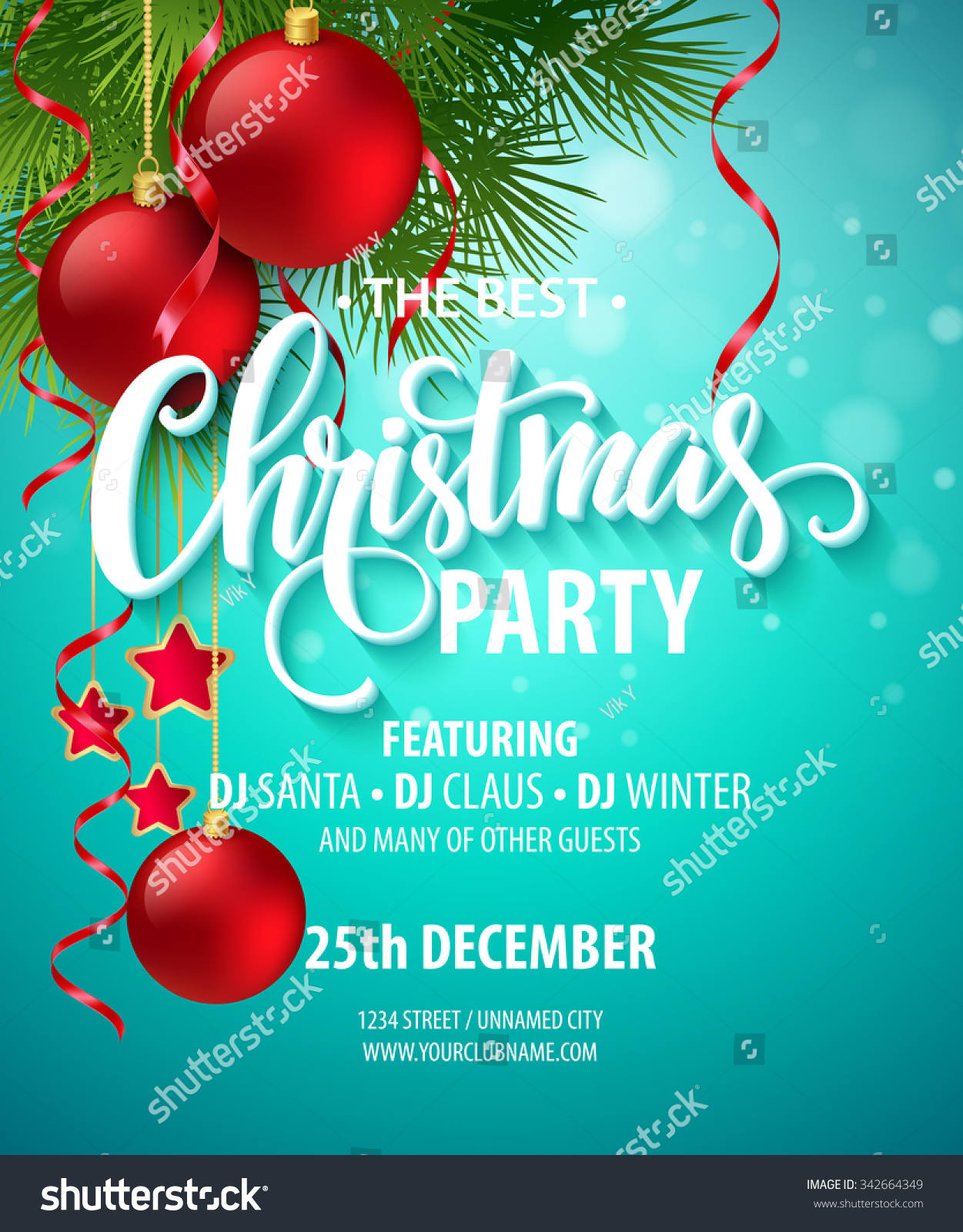 Vector Christmas Party Design Template. Vector Illustration Eps10 ...