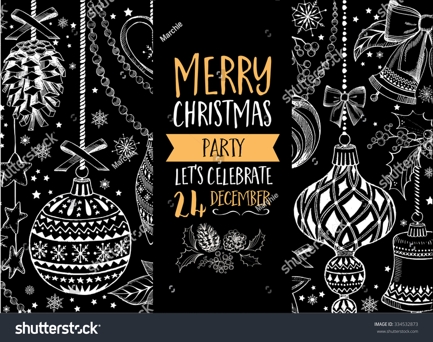 vector christmas party invitation toys holiday stock vector royalty black and white christmas party invitations