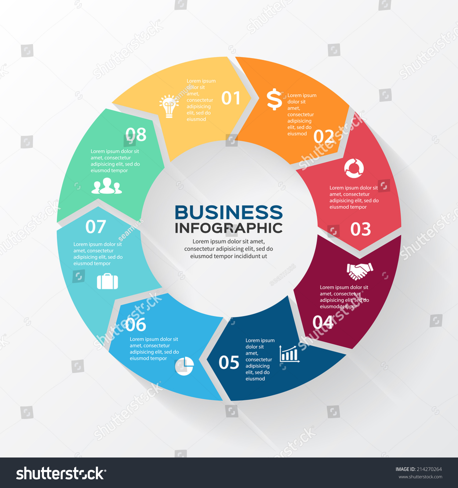 Vector Circle Arrows For Infographic. Template For Diagram, Graph ...