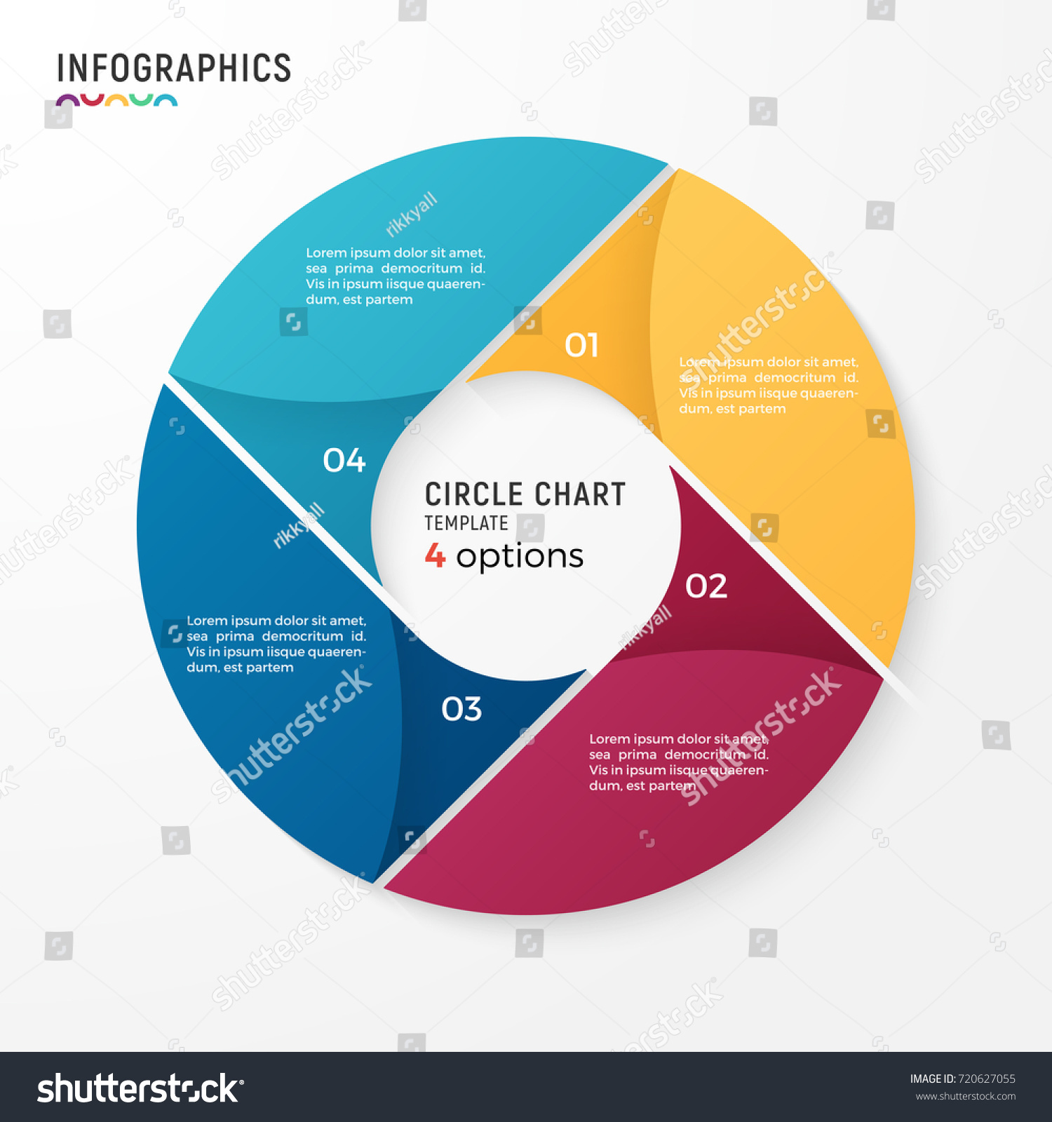 Vector Circle Chart Infographic Template Data Stock Vector (Royalty ...