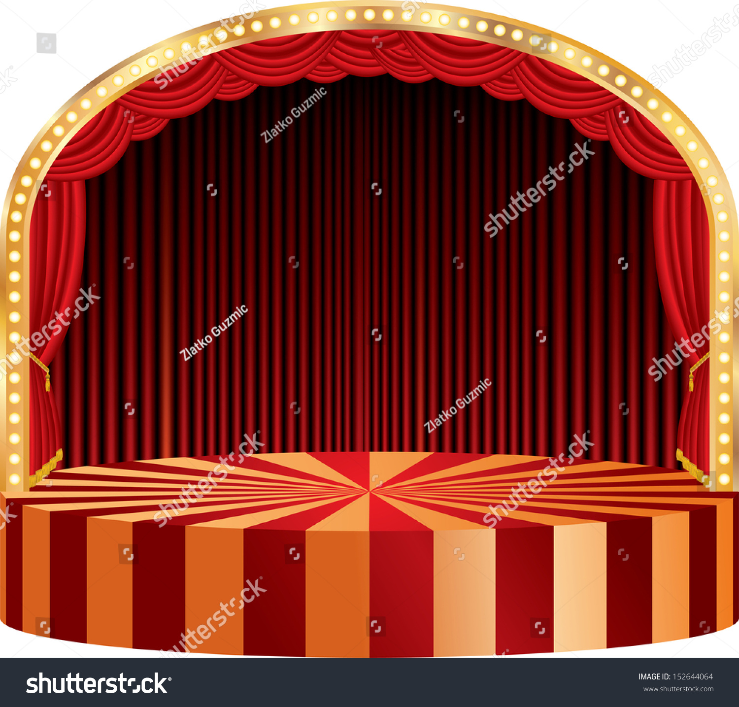 Vector Circle Circus Theater Stage Red Stock Vector (royalty Free 