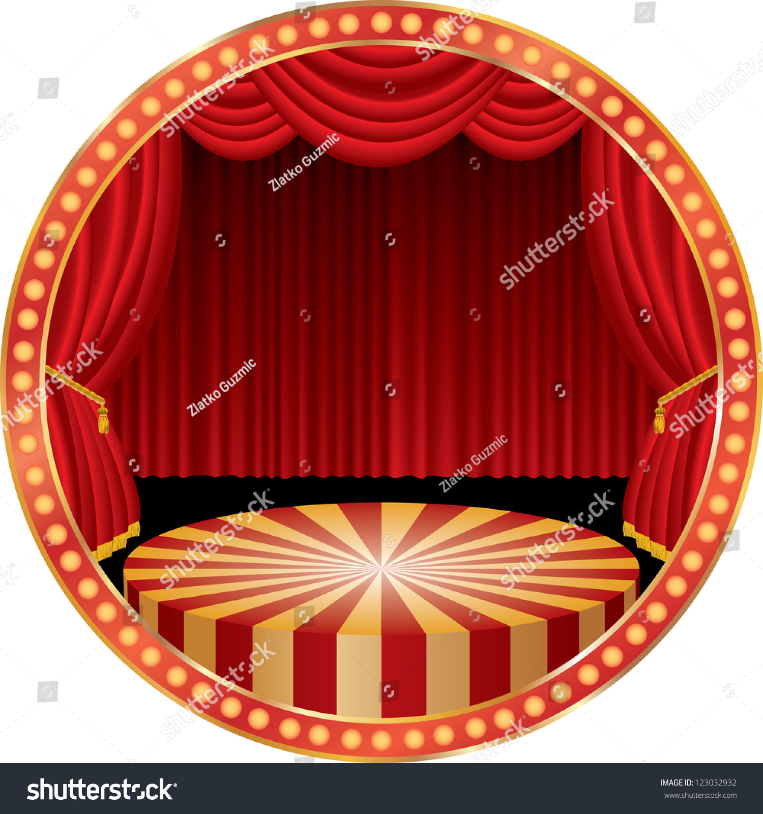 Vector Circle Circus Stage With Red Curtain - 123032932 : Shutterstock