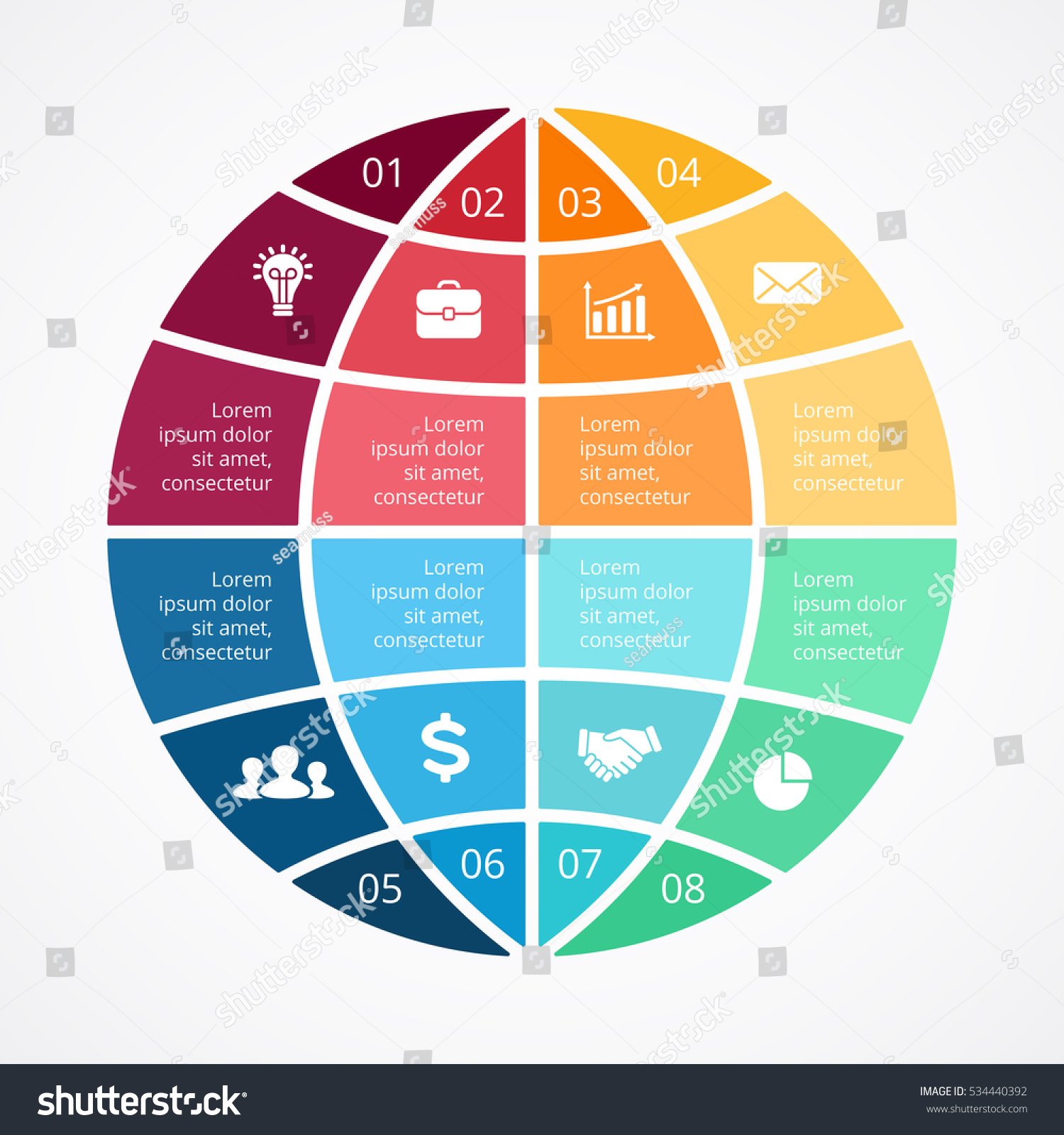 Vektor Kreis Globus Infografik Zyklusdiagramm Globales Nervendiagramm Weltkarte Prasentationsplan Stock Vektorgrafik Lizenzfrei