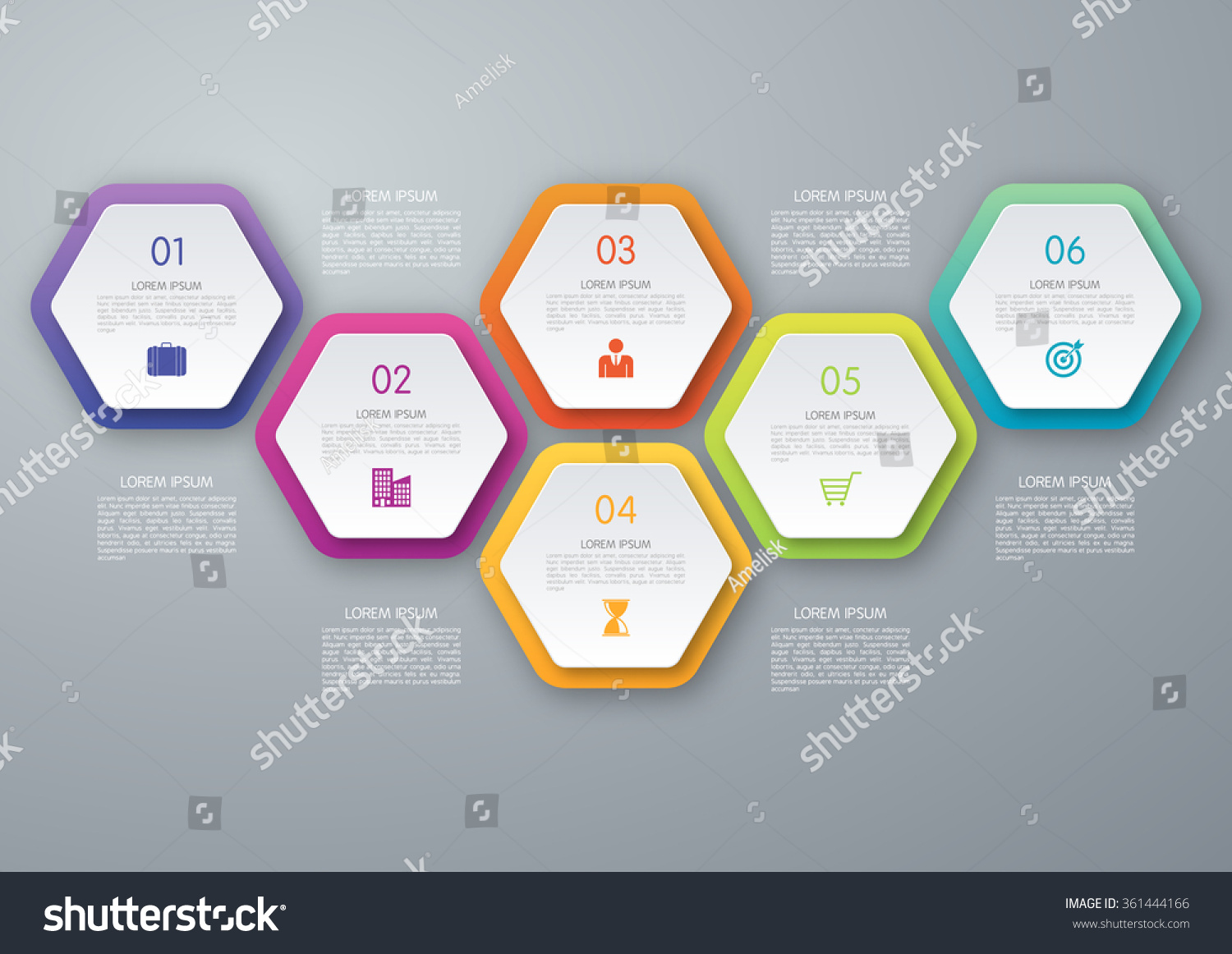 Vector Circle Hexagon Infographic Template Diagram Stock Vector ...