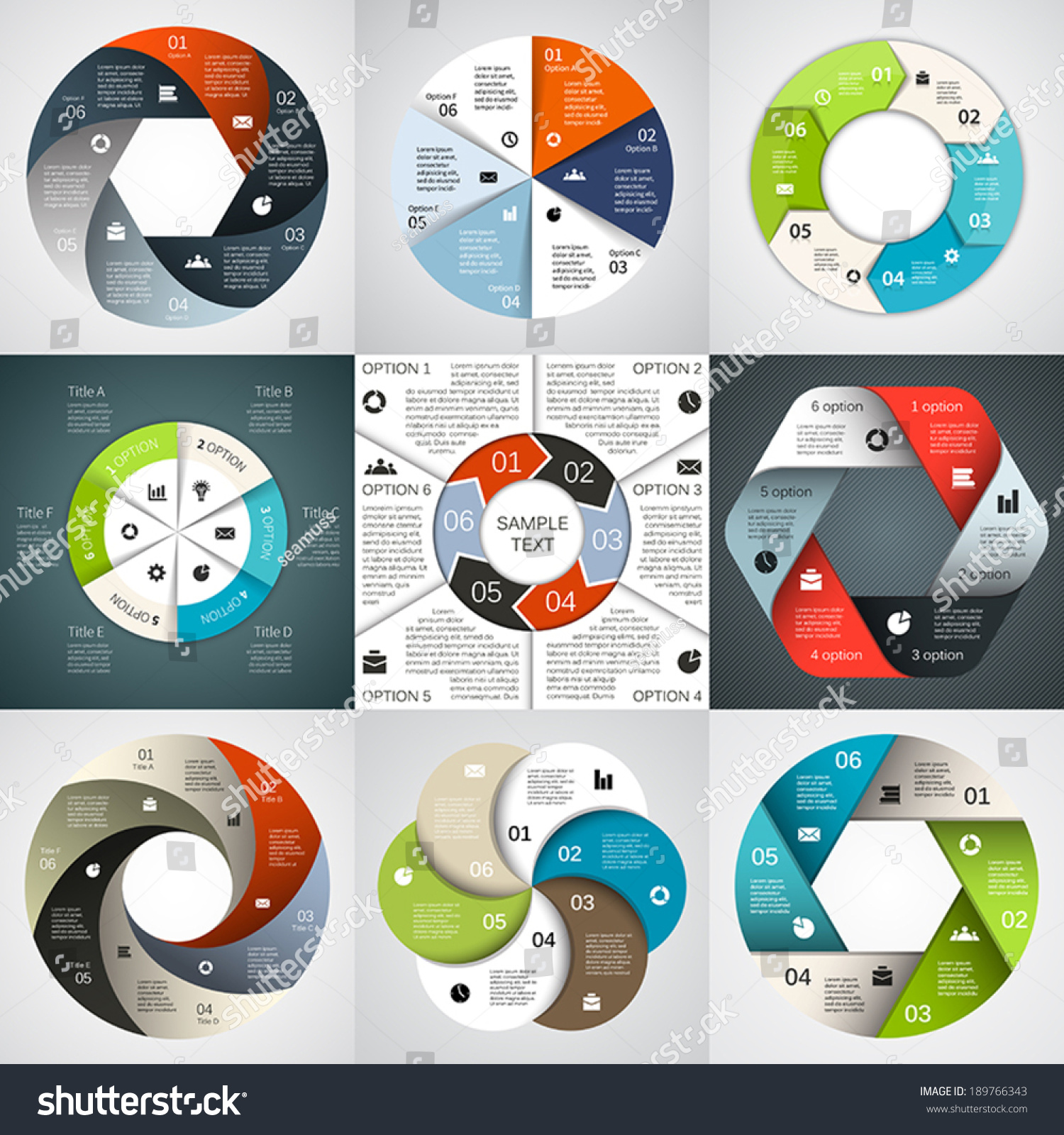 graph vector circle Vector Set Circle Infographics Template Diagram Stock